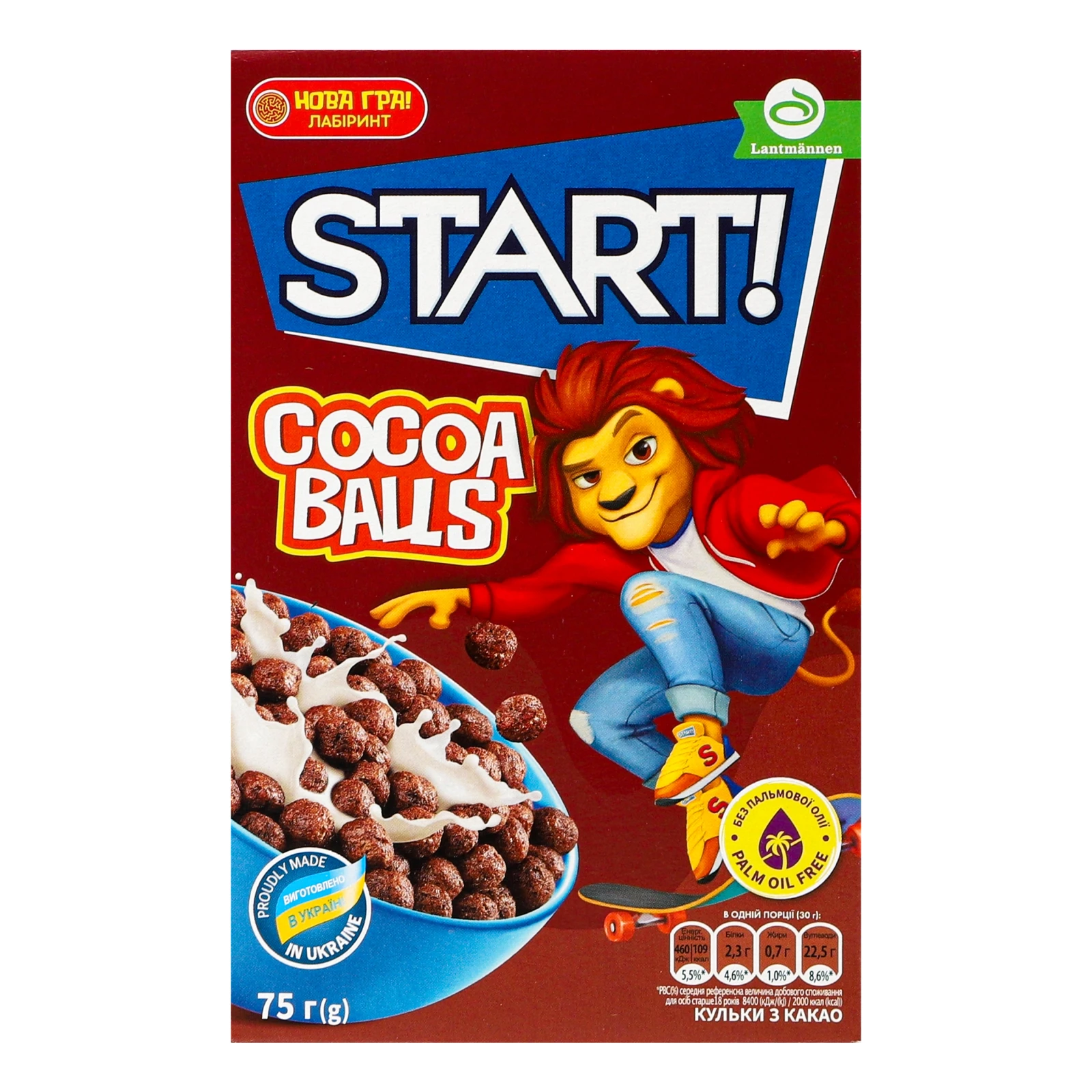 Сніданки сухі Start! Cocoa balls зернові 75г Фото №:1