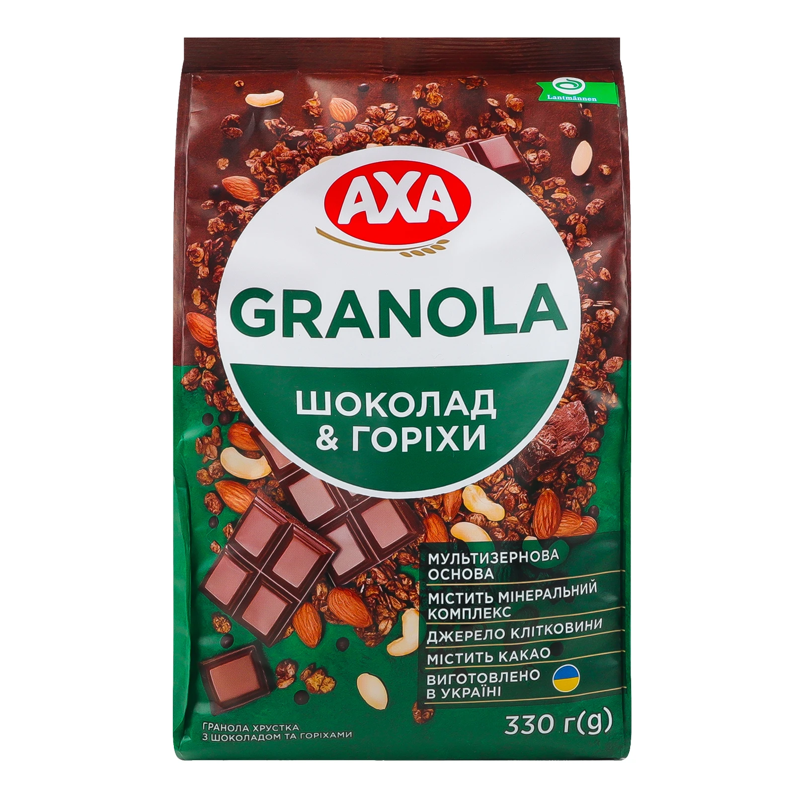 Гранола Axa Шоколад&Горіхи хрустка 330г Фото №:1
