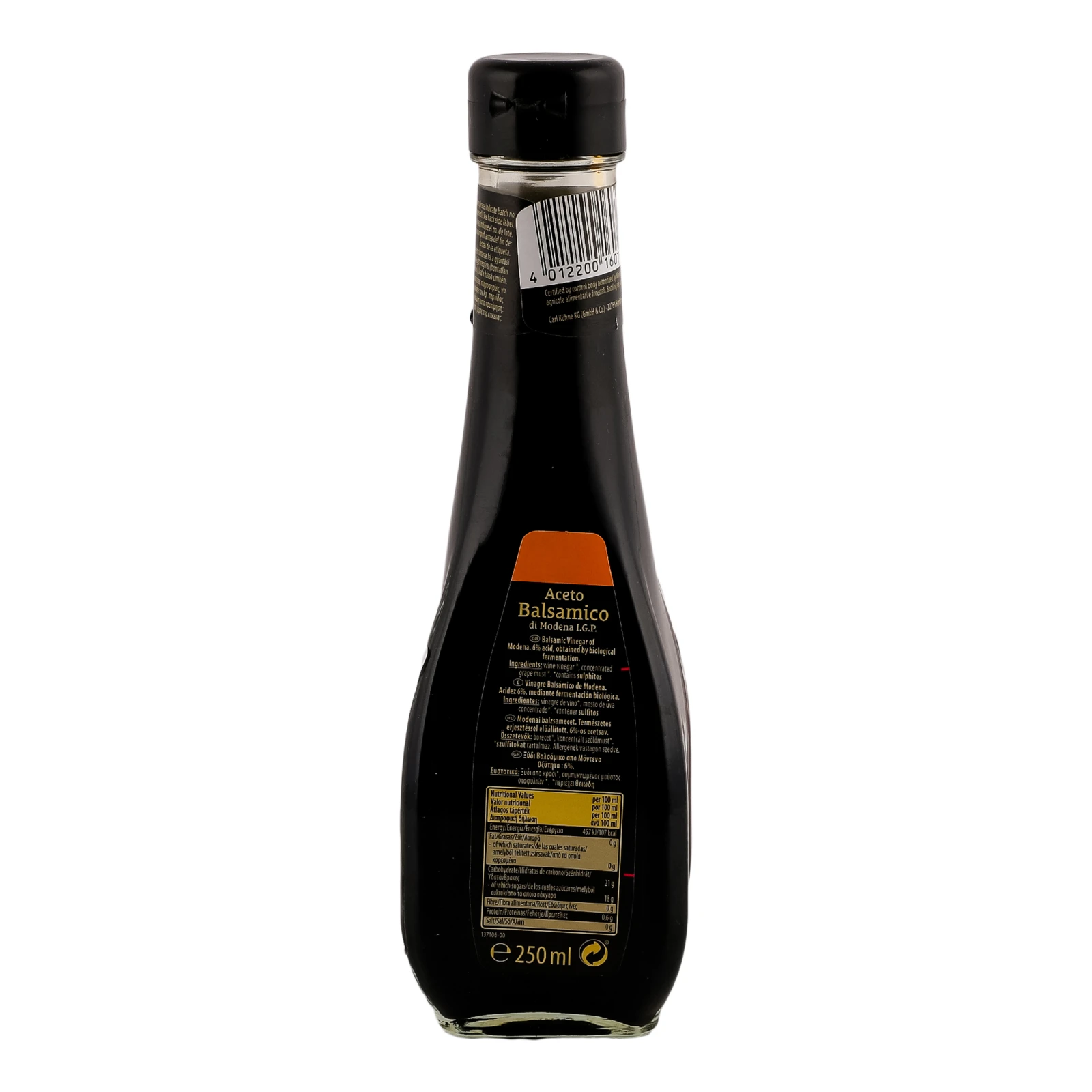 Оцет Kuhne Balsamico di Modena винний 6% 250мл Фото №:2