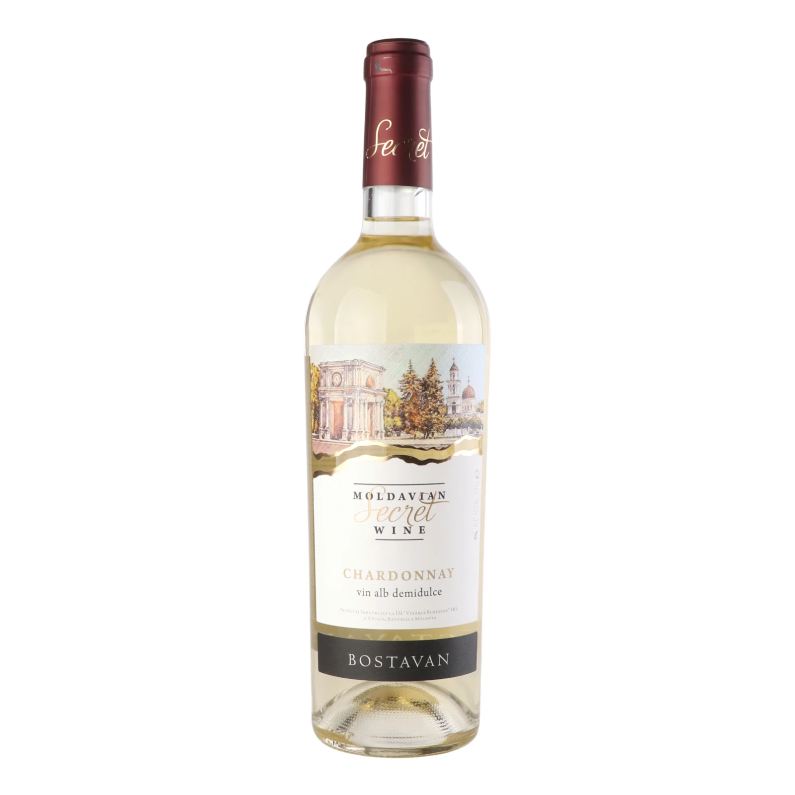 Вино Bostavan Chardonnay біле напівсолодке 11-13% 0.75л