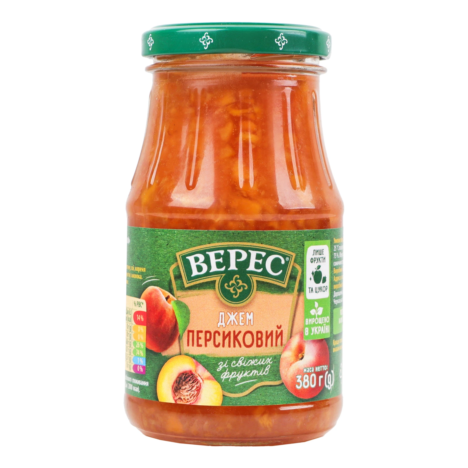Джем Верес 380г персиковий Фото №:1