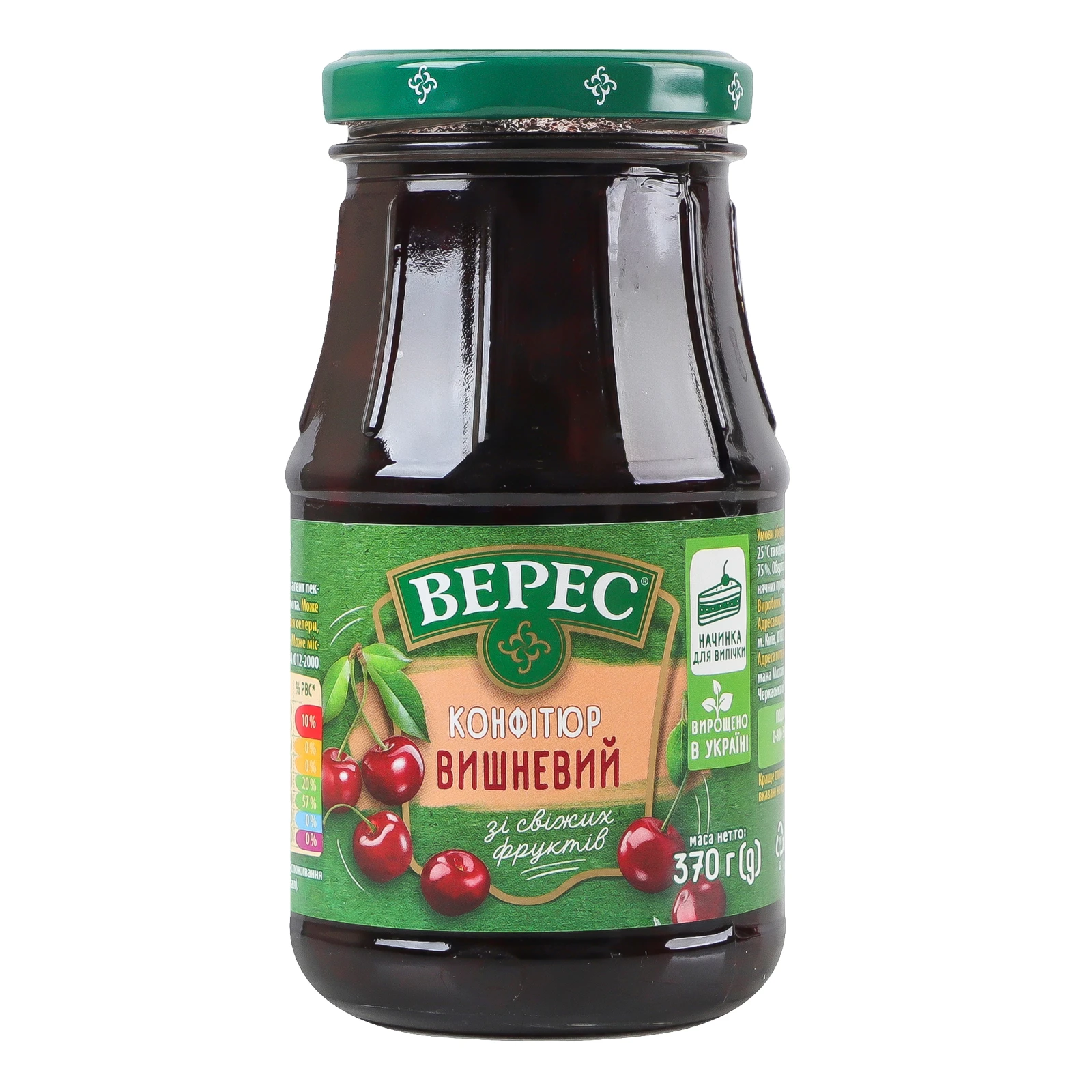 Конфітюр Верес стерилізований вишневий 370г Фото №:1