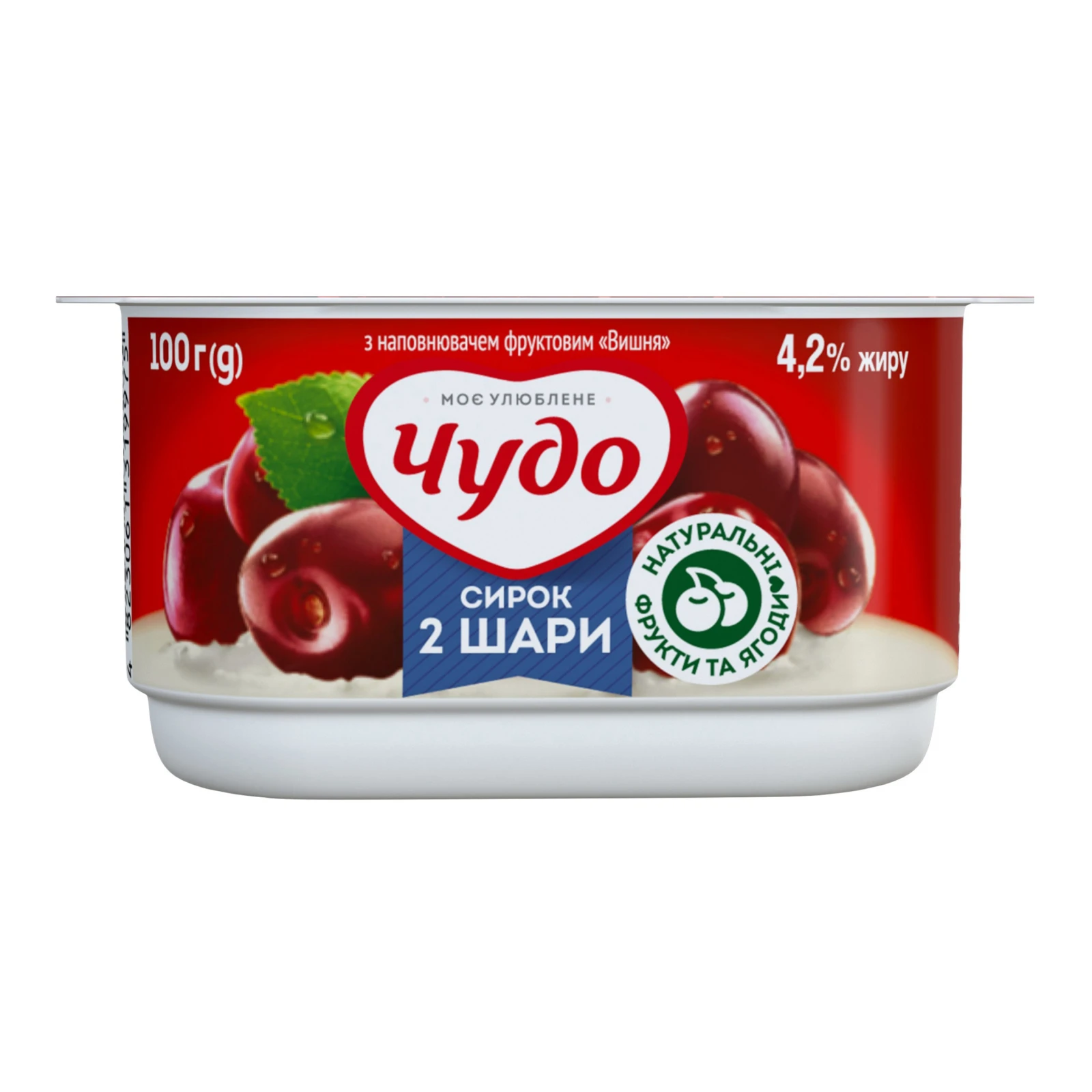 Сирок Чудо збитий двошаровий Вишня 4.2% 100г Фото №:1