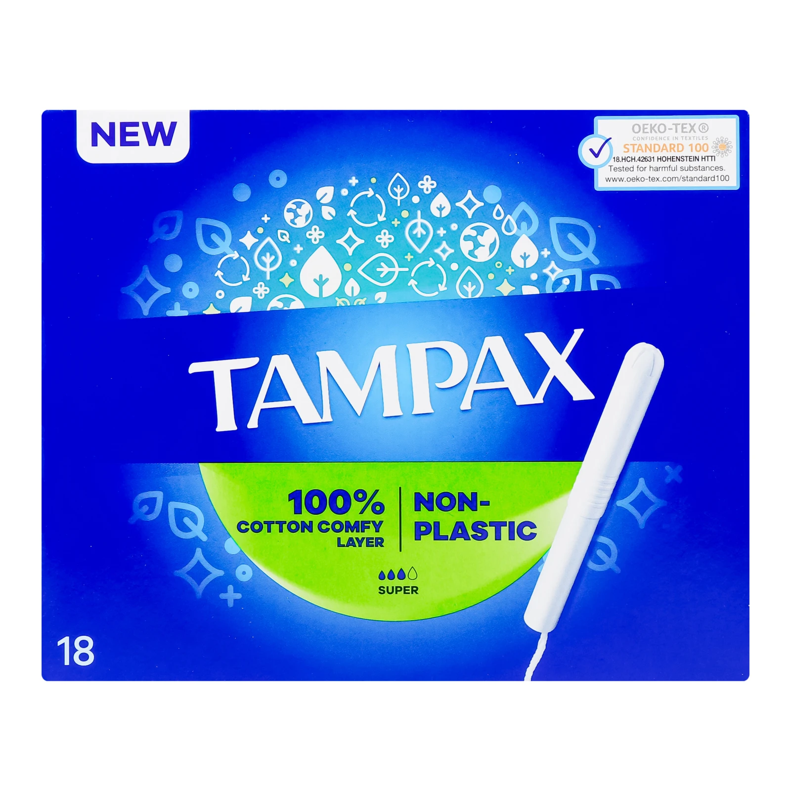 Тампони Tampax Super гігієнічні з аплікатором 18шт/уп Фото навігації №:1