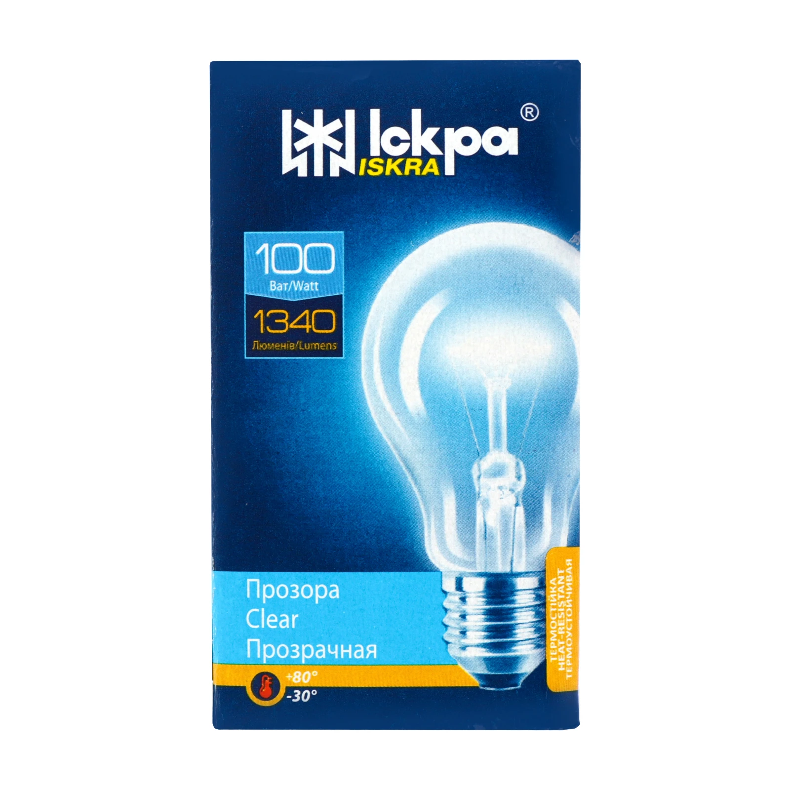 Лампа Іскра А55 100Вт Е27 прозора Фото №:1
