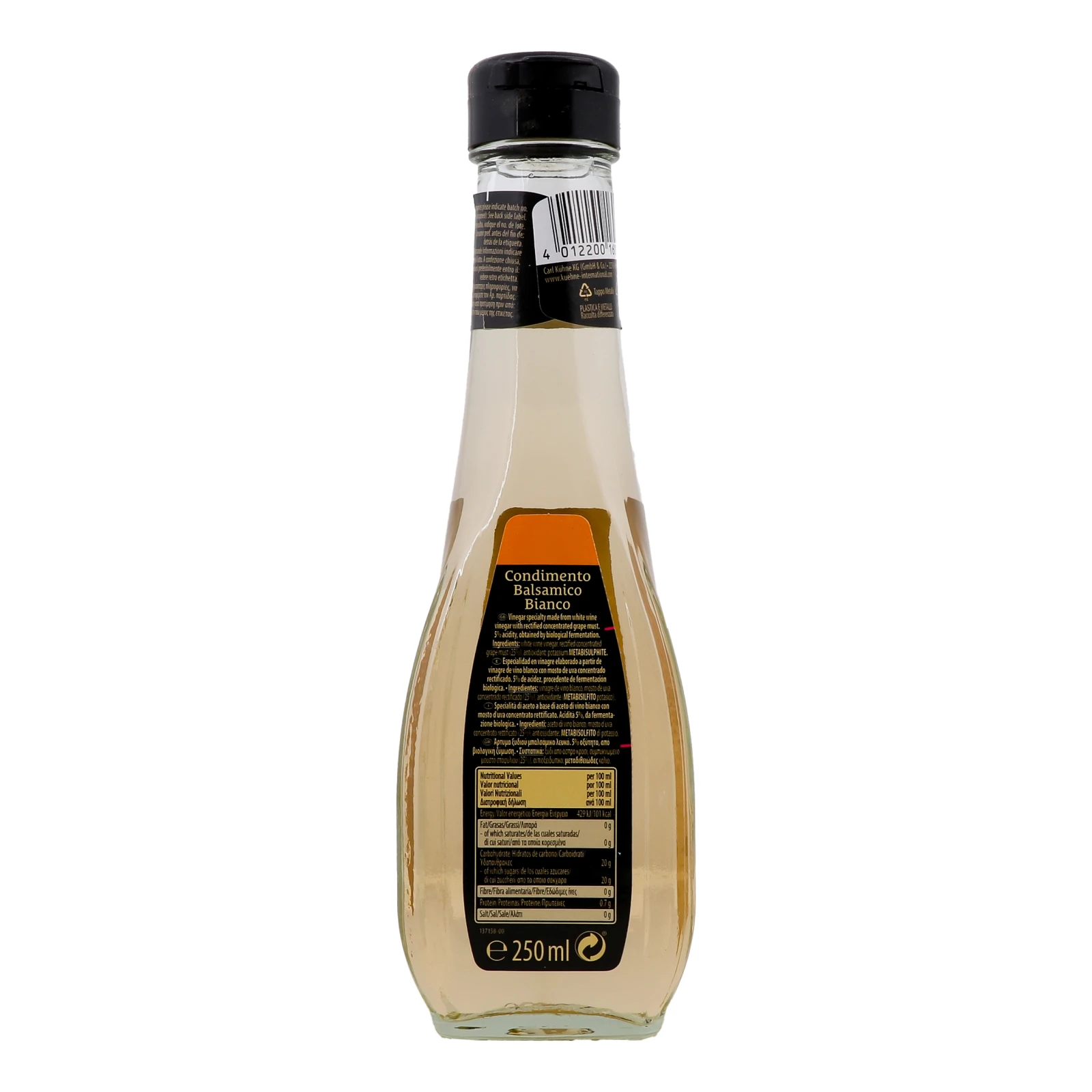 Оцет Kuhne Balsamico Bianco бальзамічний з білого вина 5% 250мл фото 2