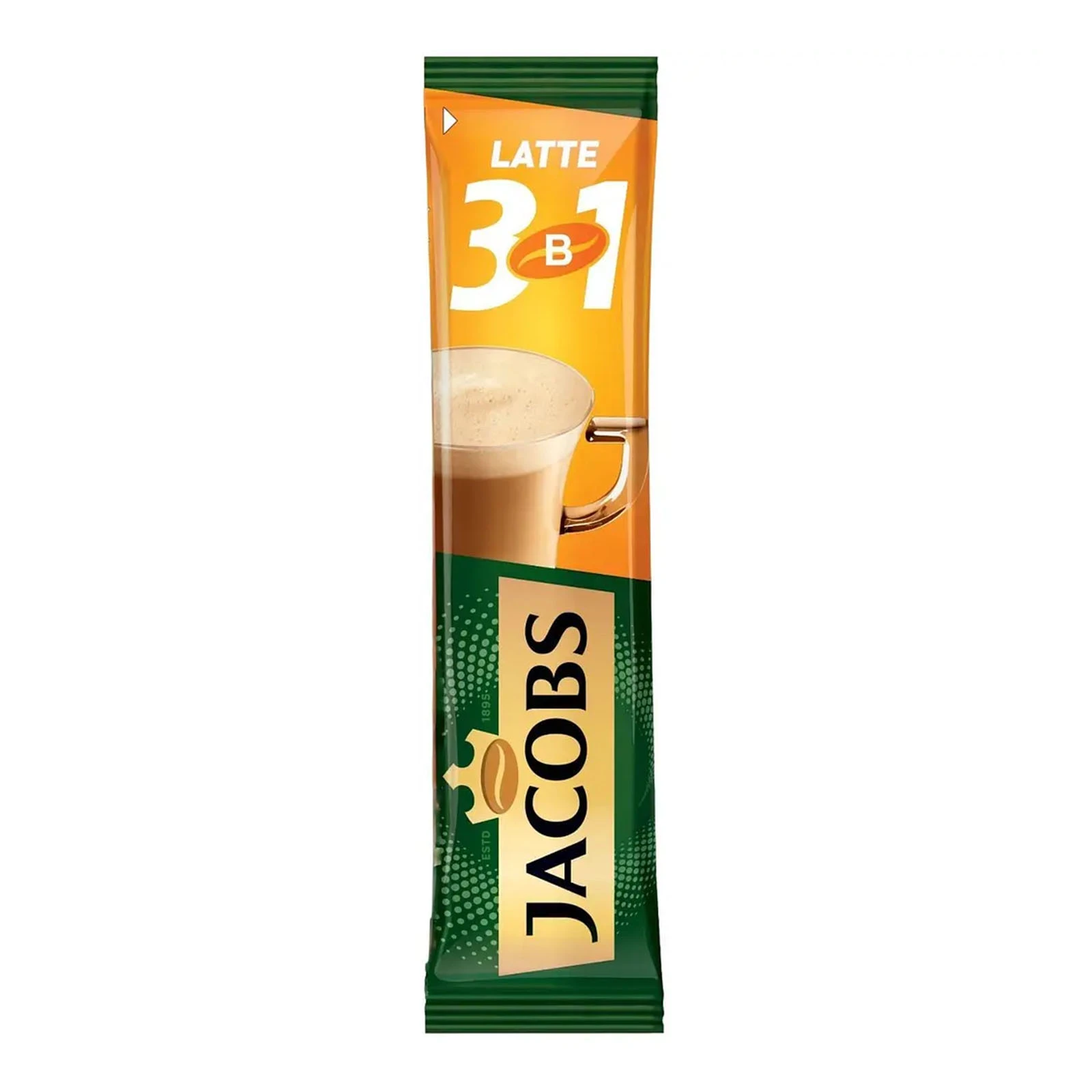 Напій кавовий Jacobs Latte 3в1 розчинний з цукром і підсолоджувачами 14.8г Фото навігації №:1