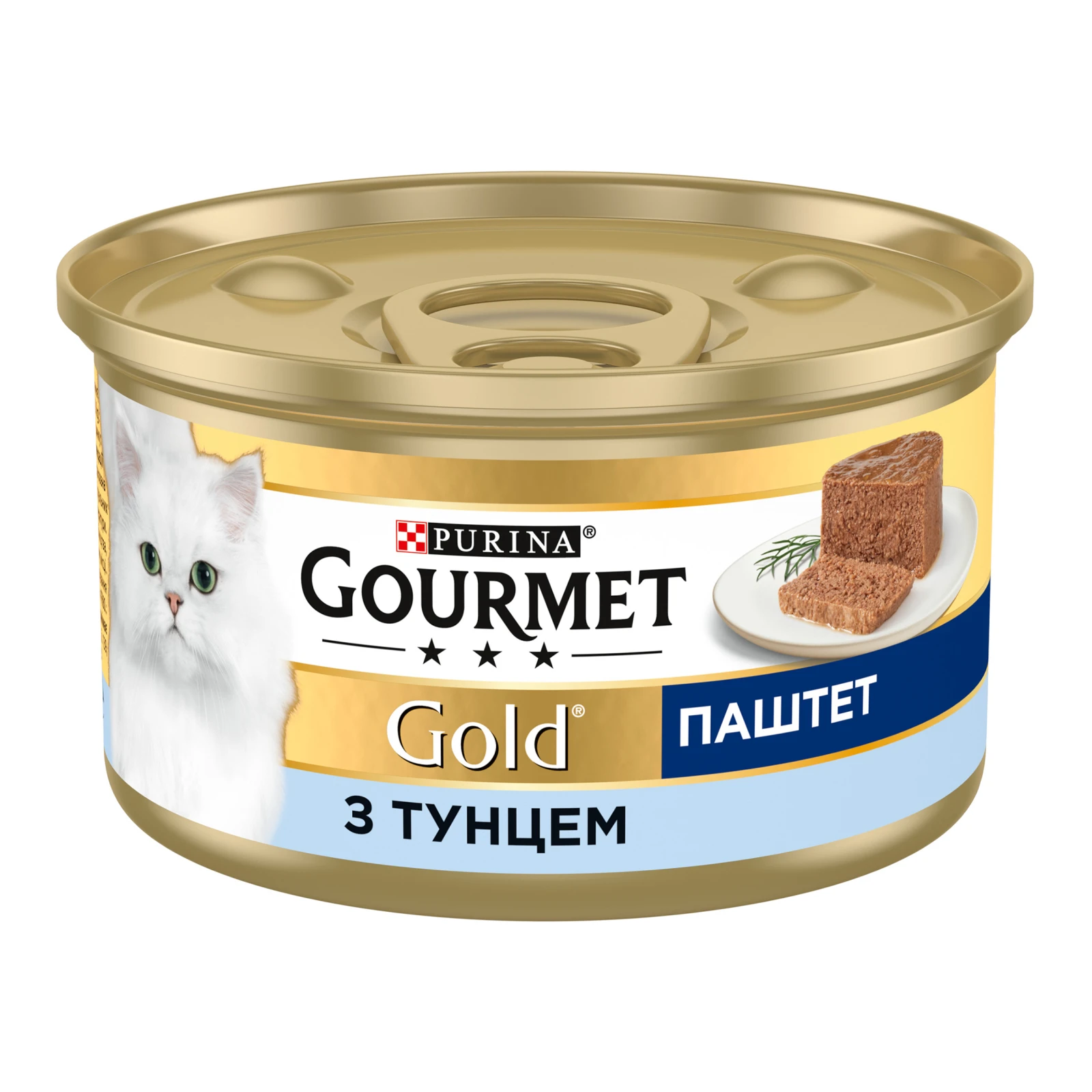 Корм консервований Gourmet Gold Паштет з тунцем для дорослих котів повнораціонний 85г Фото навігації №:1