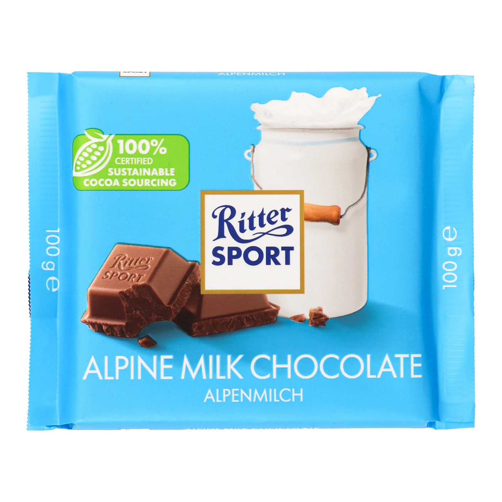 Шоколад Ritter Sport молочний з альпійським молоком 100г Фото №:1