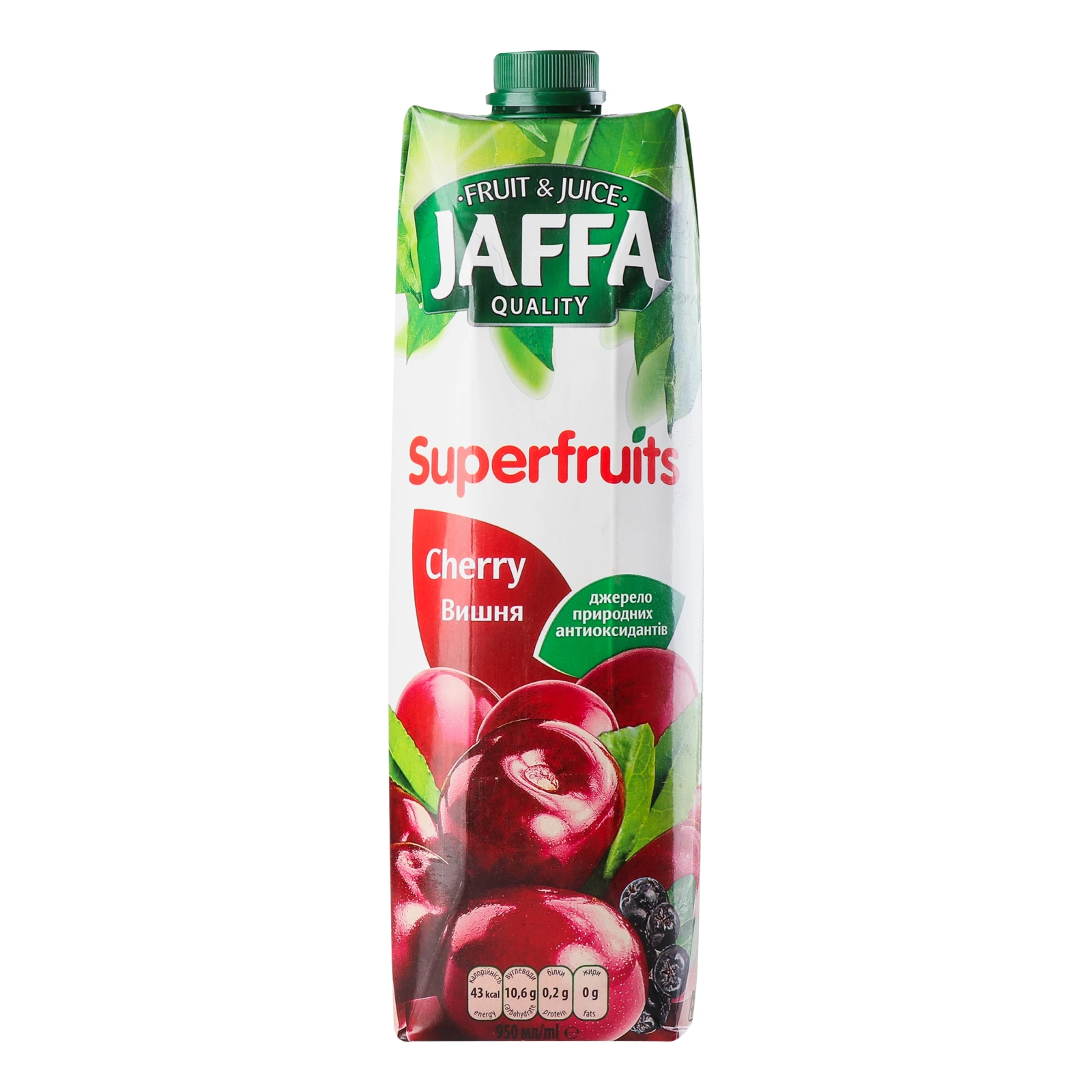 Нектар Jaffa Superfruits Вишня пастеризований 1л Фото №:1