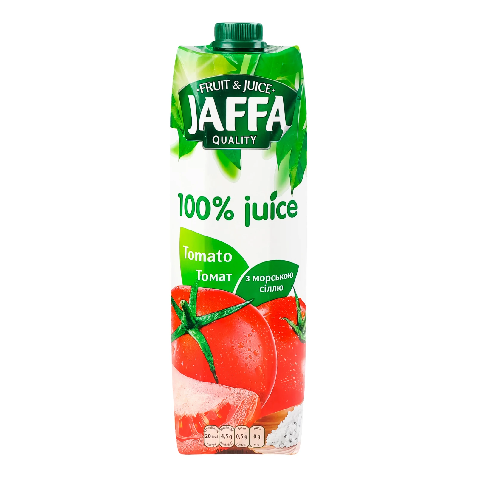 Сік Jaffa томатний з м'якоттю з морською сіллю відновлений 1л Фото №:1