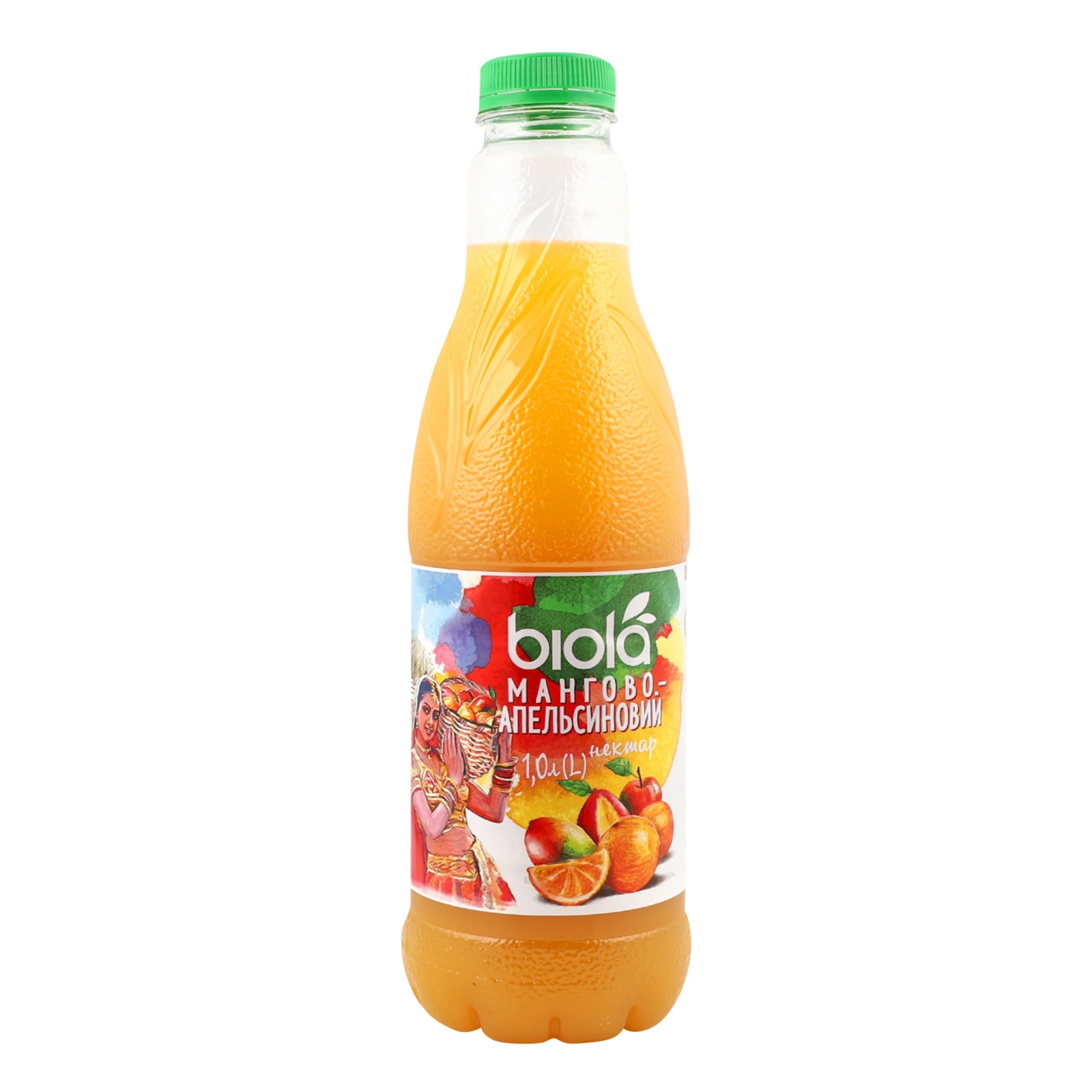 Нектар Biola з м'якоттю пастеризований Манго-апельсин 1л Фото №:1