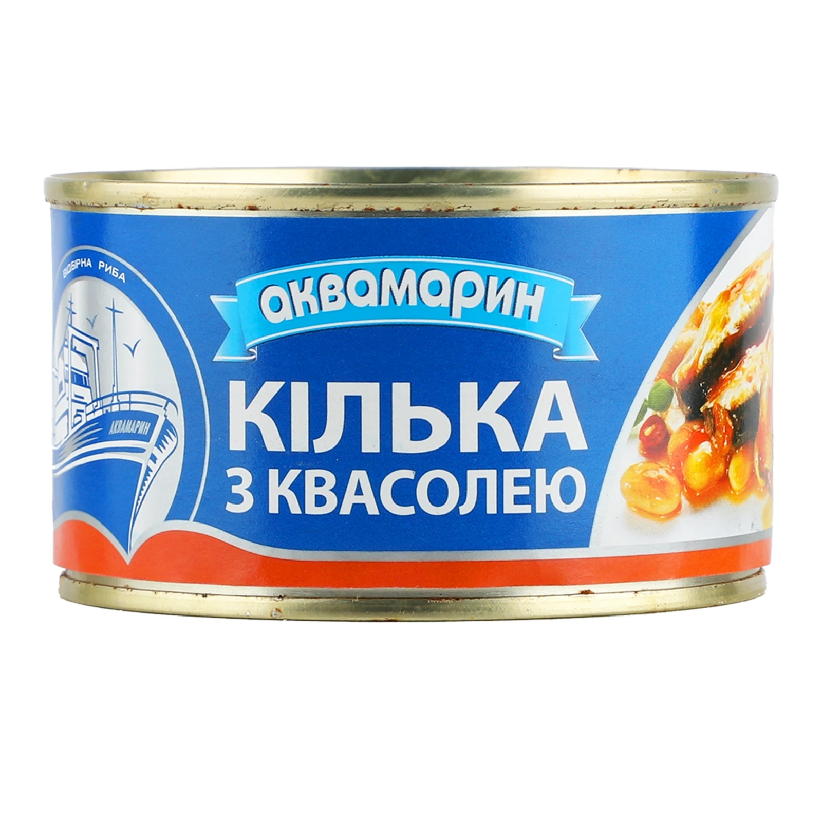 Конс Аквамарин 230г кілька з квасолею у т/с Фото №:1