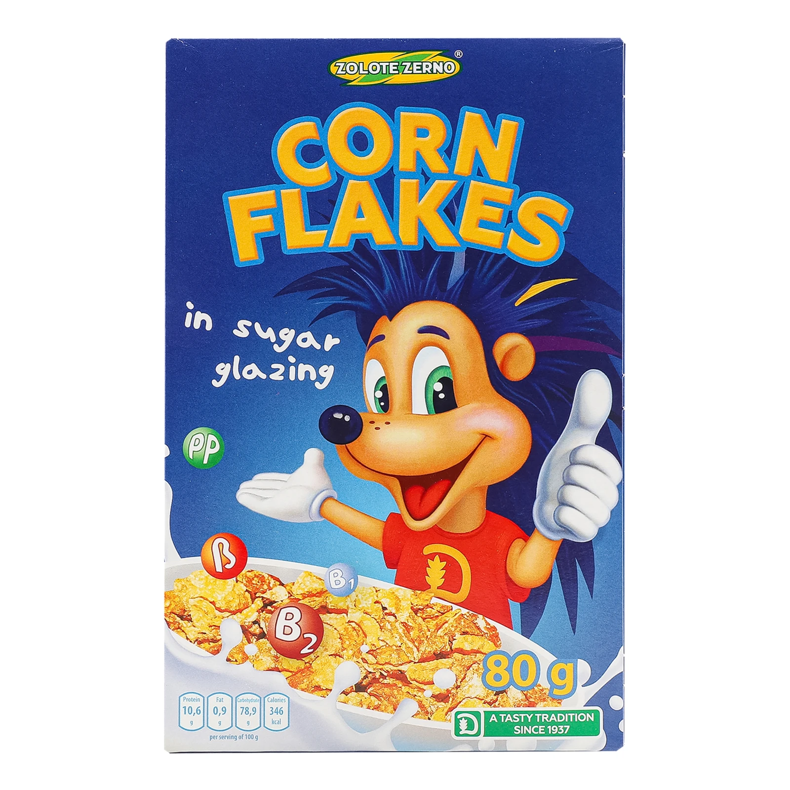 Сніданок сухий Золоте Зерно пластівці кукурудзяні глазуровані 80г Фото №:2