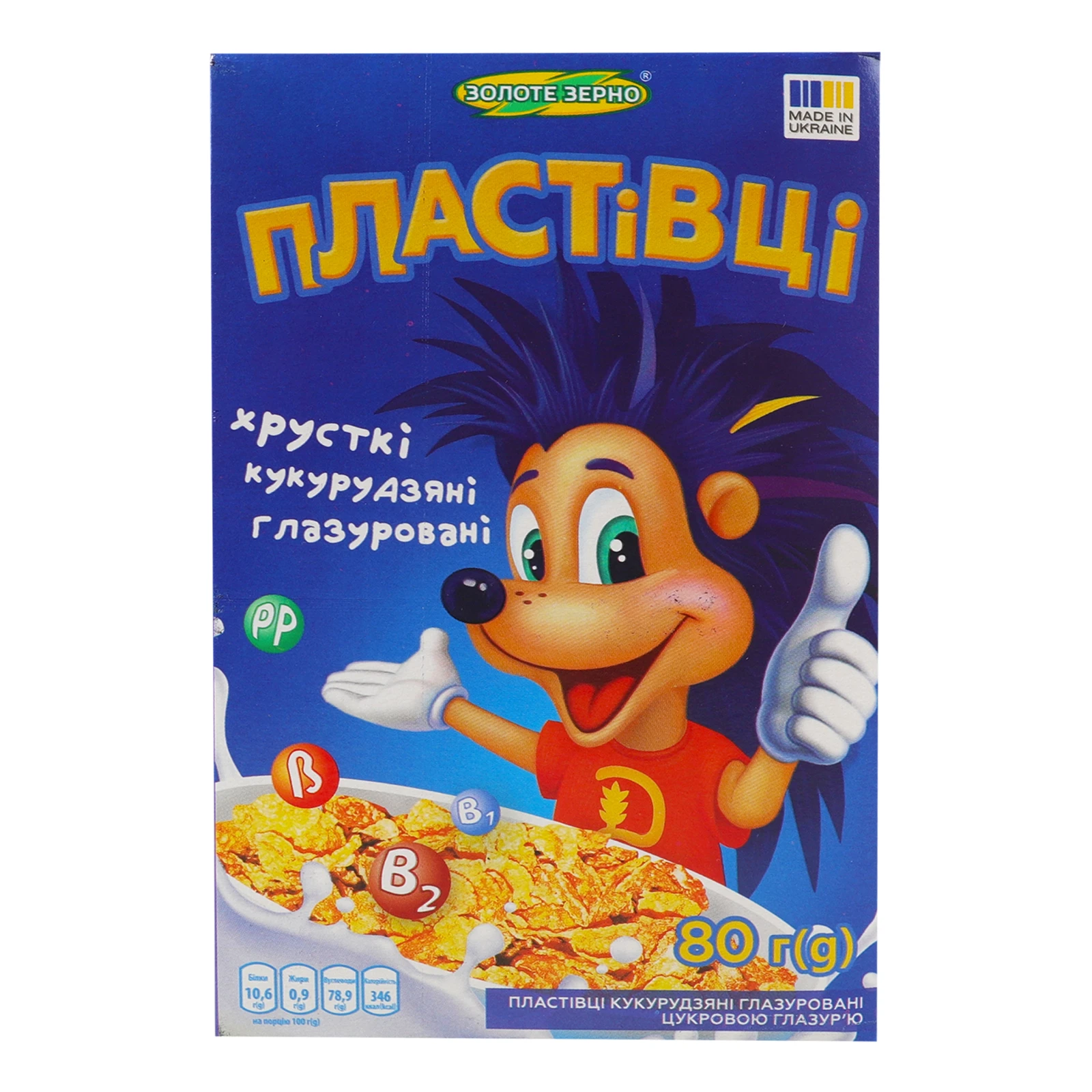Сніданок сухий Золоте Зерно пластівці кукурудзяні 80г Фото №:1