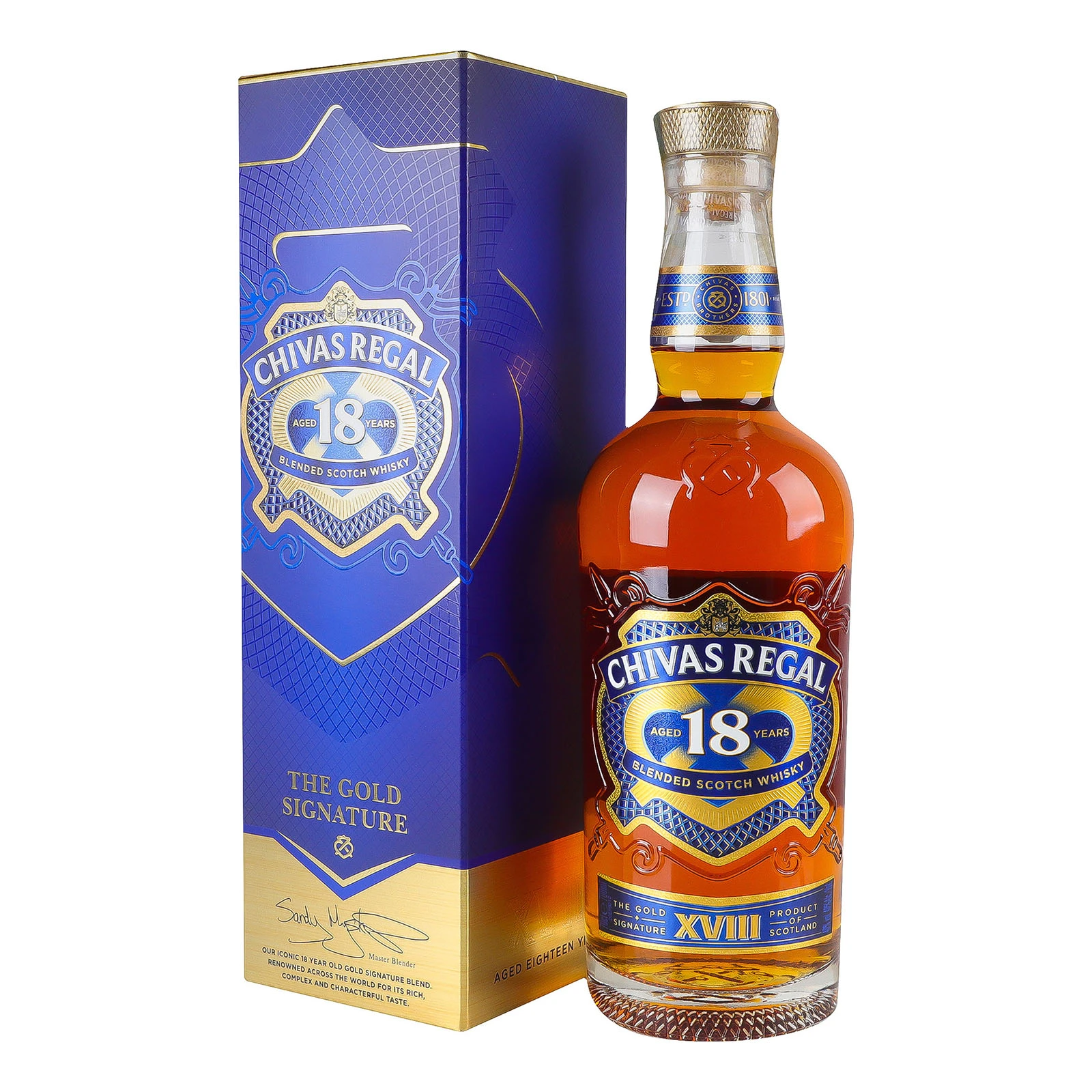 Віскі Chivas Regal 18YO шотландське купажоване 40% 0.7л Фото №:1