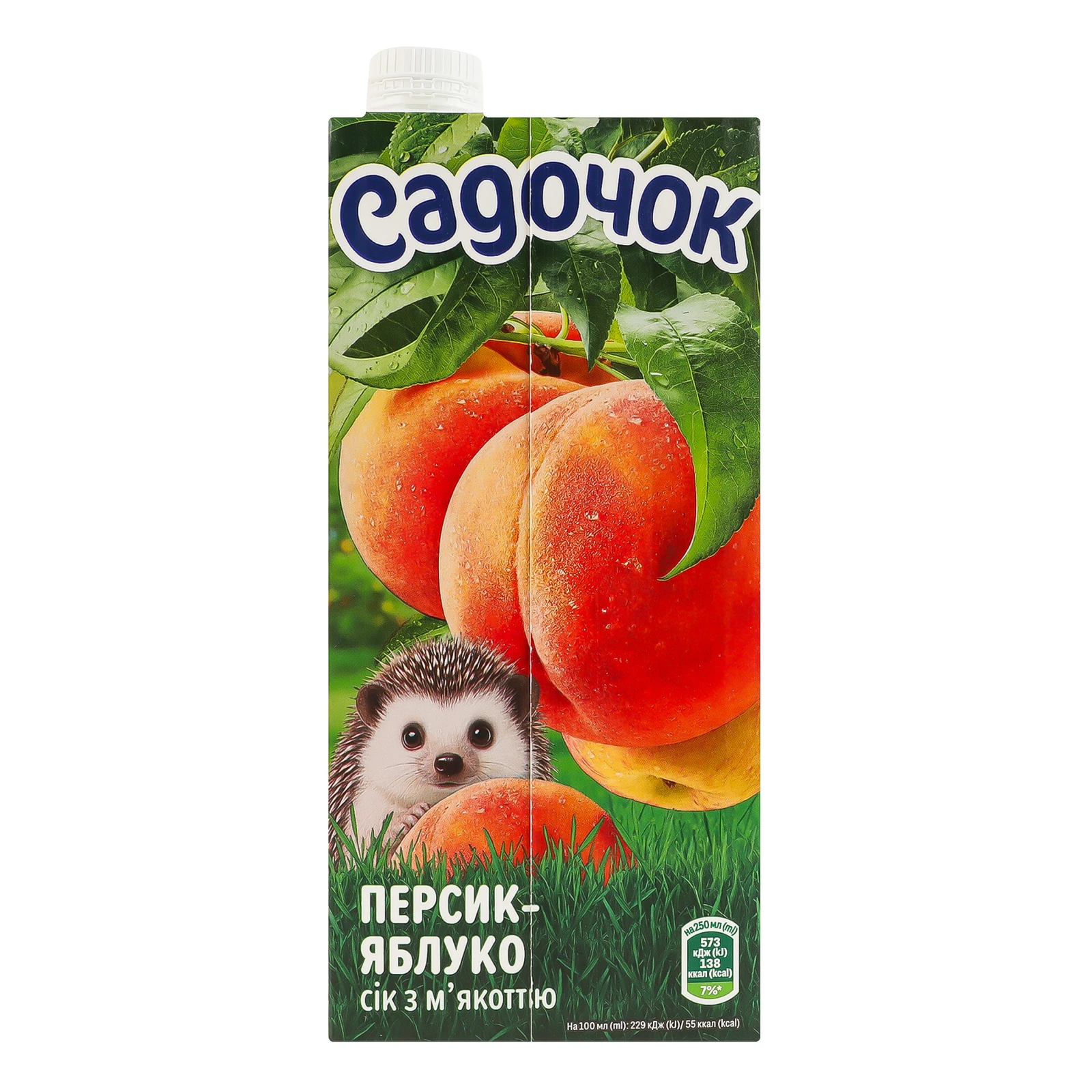 Сік Садочок з м'якоттю пастеризований Персик-яблуко 950мл фото 2