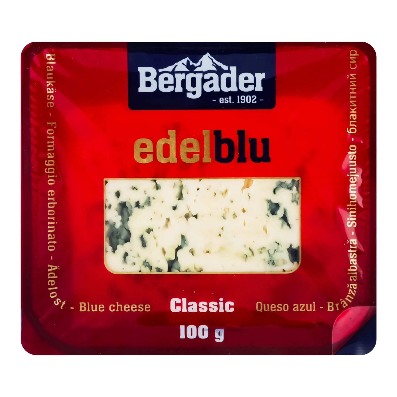 Сир Bergader Edelblu Classic напівтвердий з блакитною пліснявою 50% 100г Фото №:1