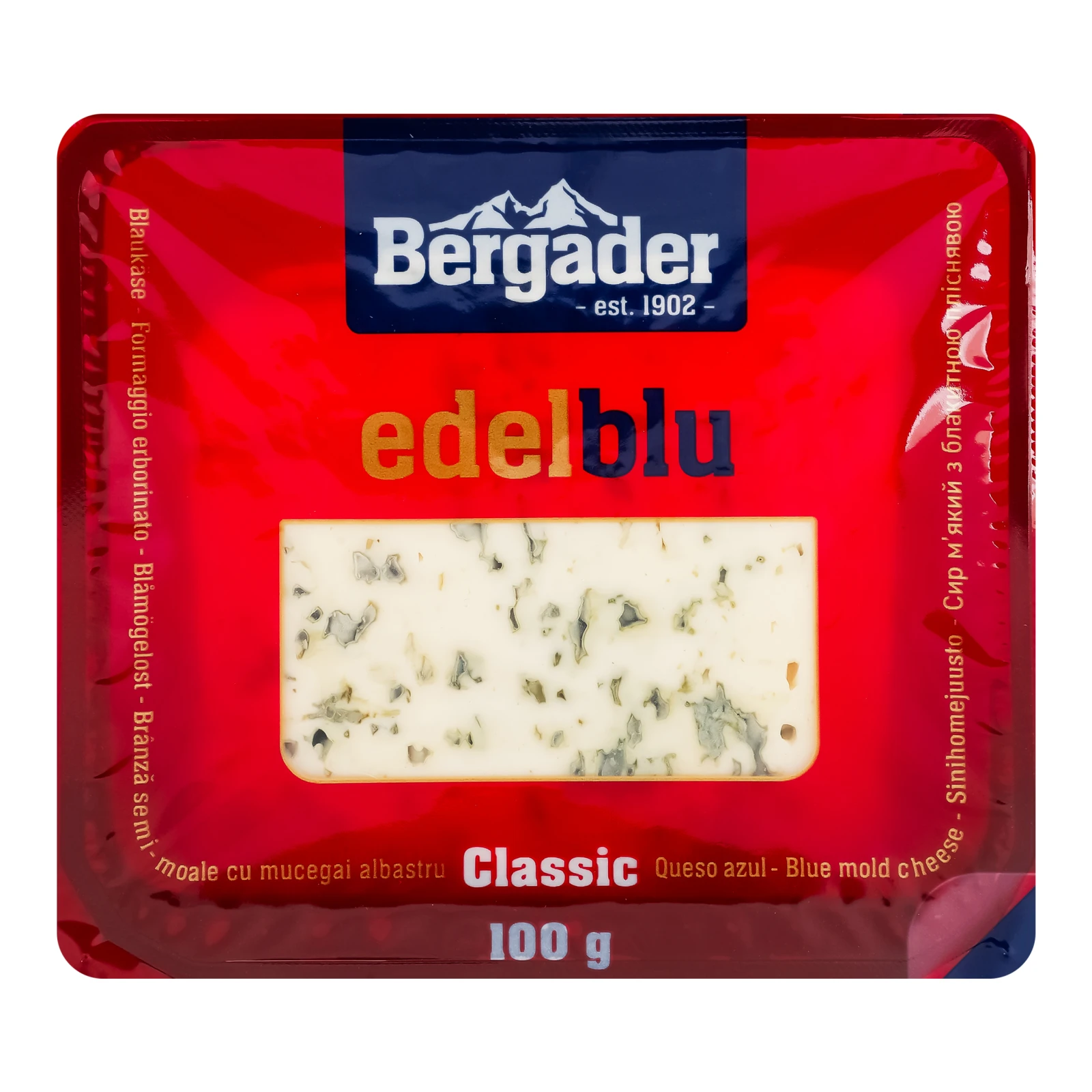 Сир Bergader Edelblu Classic м'який з блакитною пліснявою 48% 100г Фото №:1