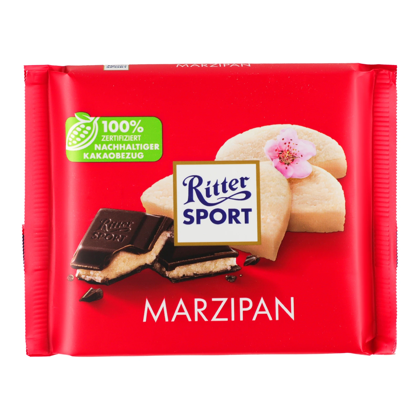 Шоколад Ritter 100г чорний марципан Фото №:1