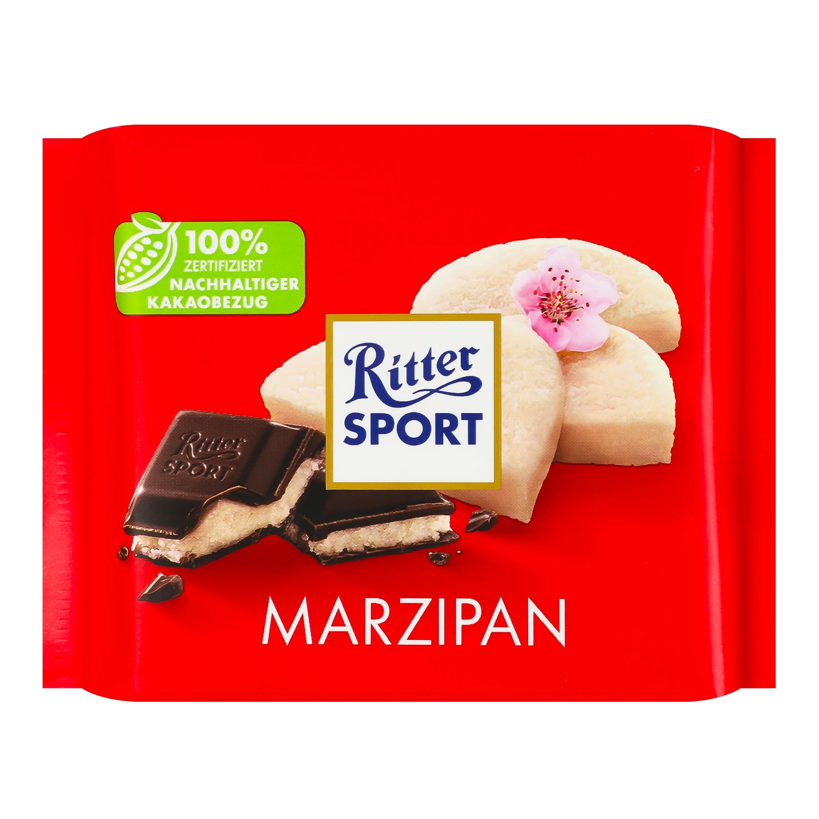 Шоколад Ritter Sport чорний з марципановою начинкою 100г