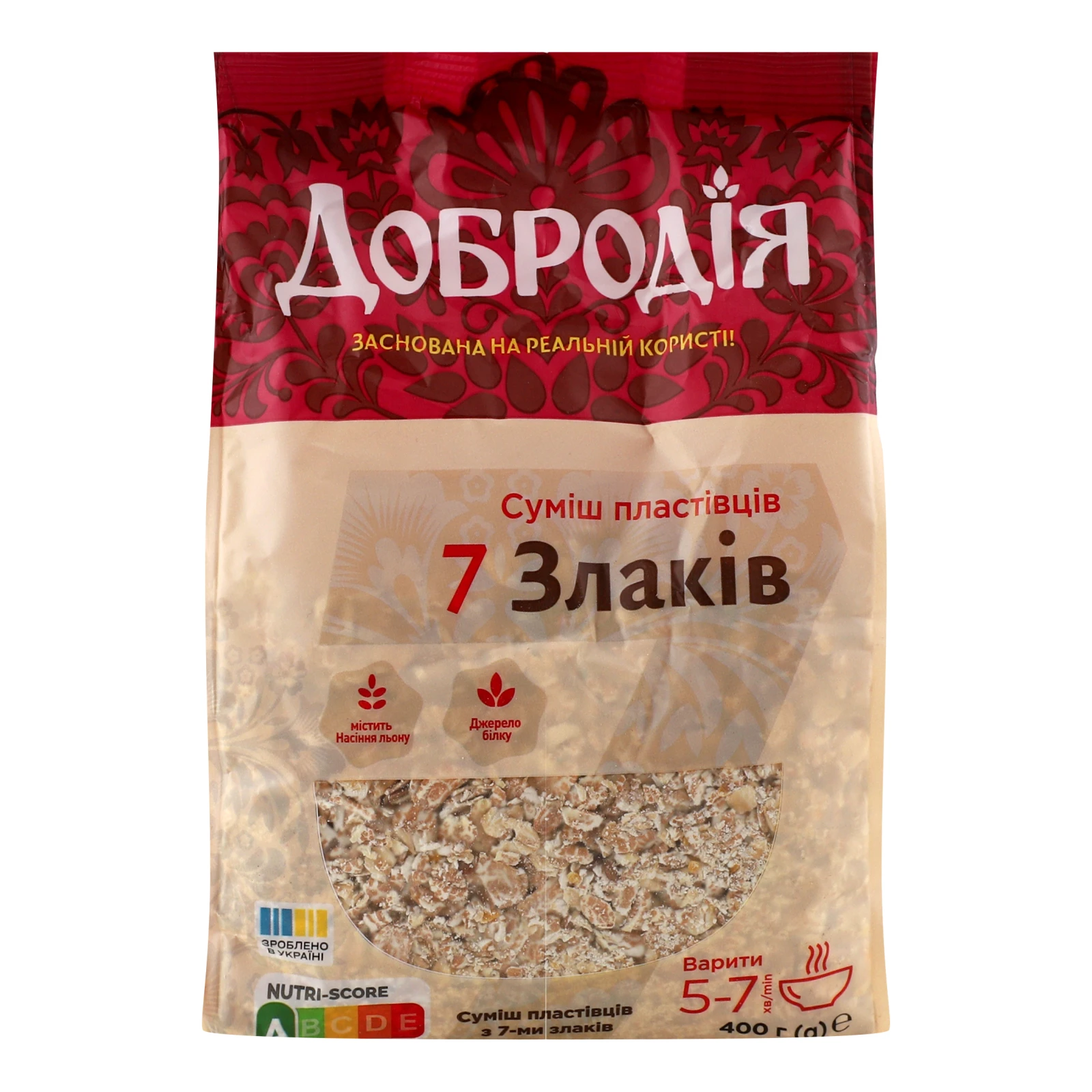 Пластівці Добродія суміш 7 злаків 400г