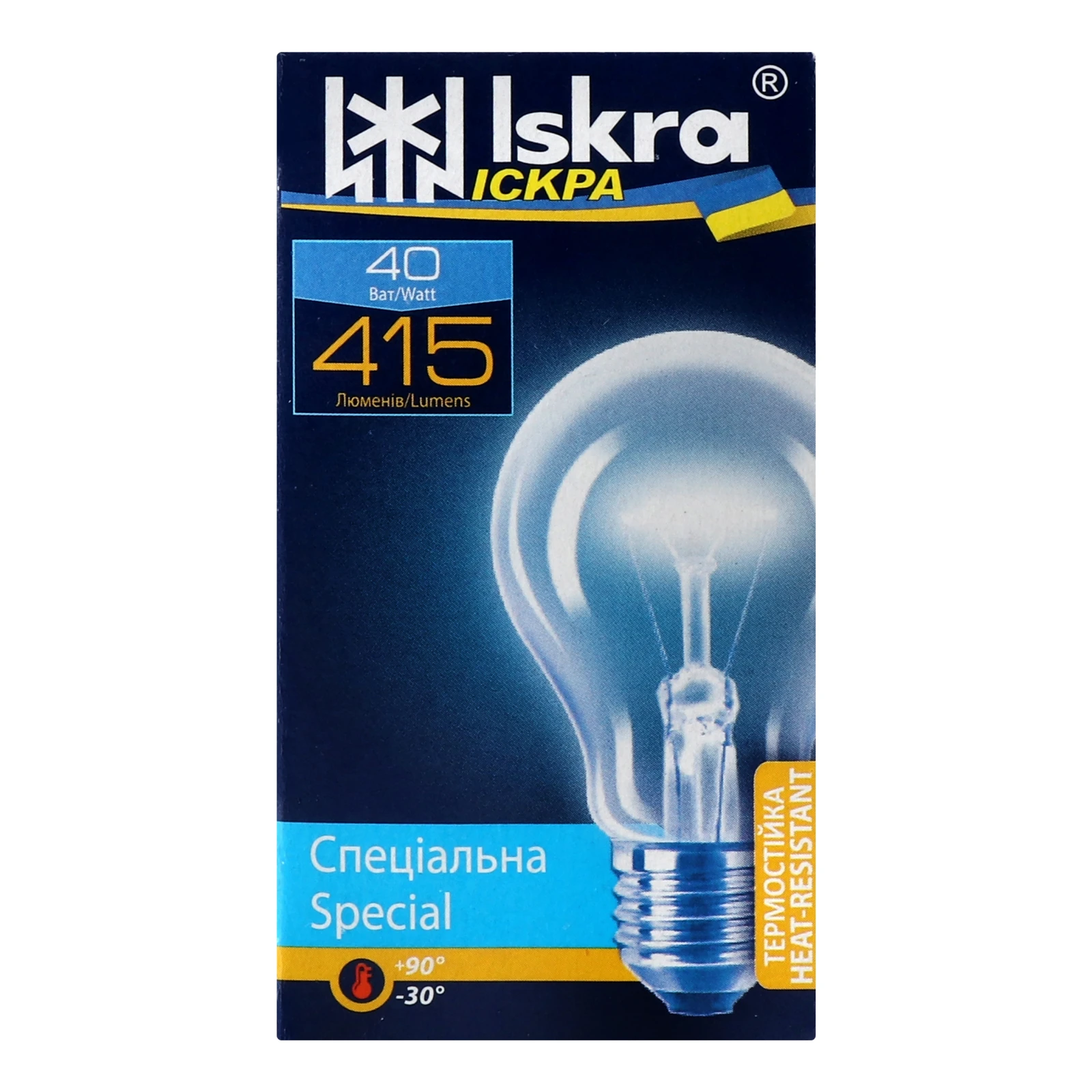 Лампа Іскра А55 40Вт Е27 прозора Фото навігації №:1