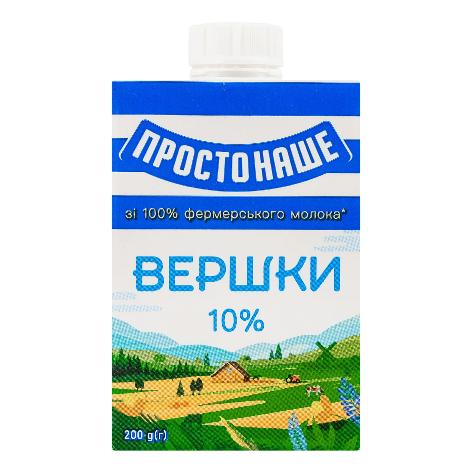 Вершки Простонаше стерилізовані 10% 200г Фото №:1
