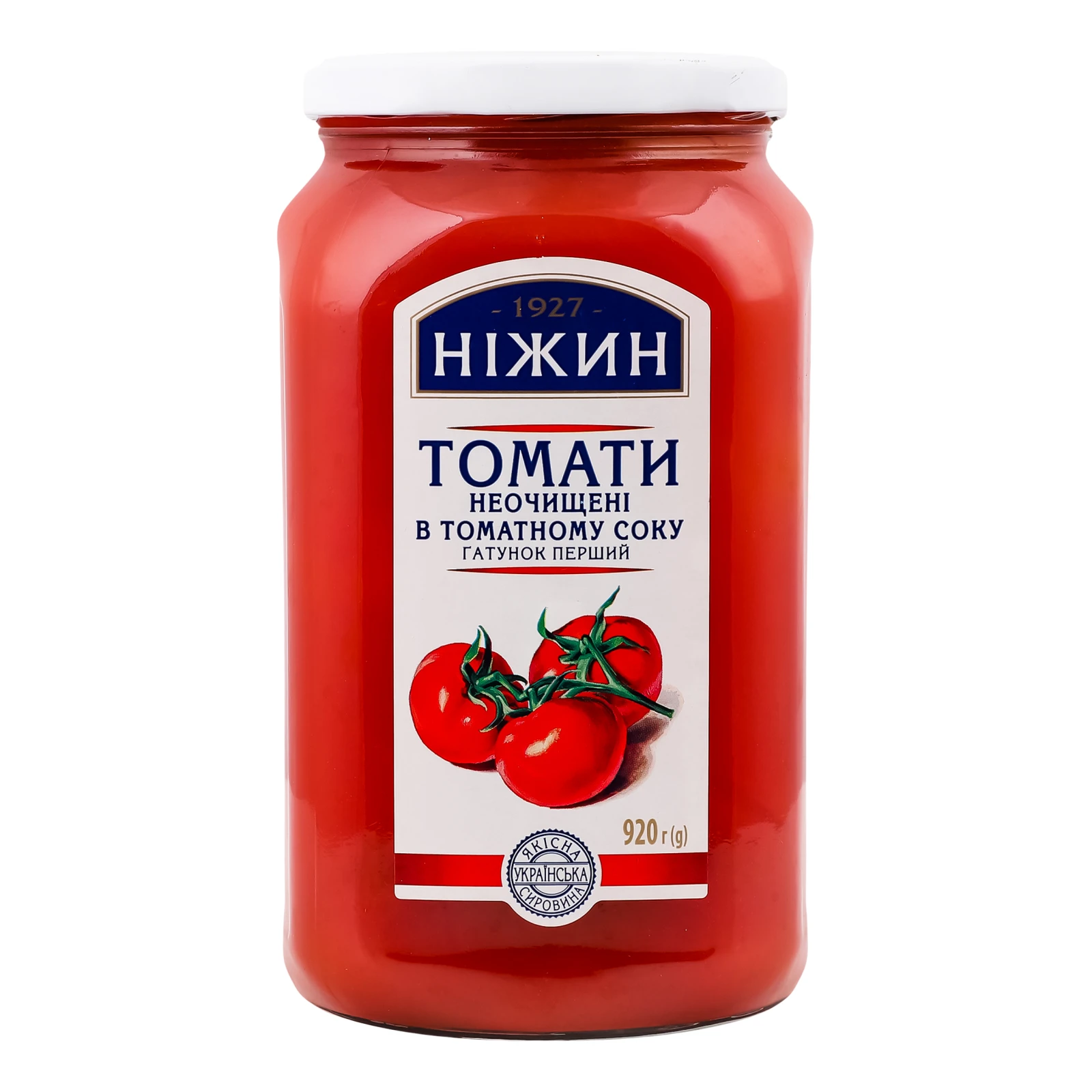 Томати Ніжин неочищені в томатному соку 920г Фото №:1