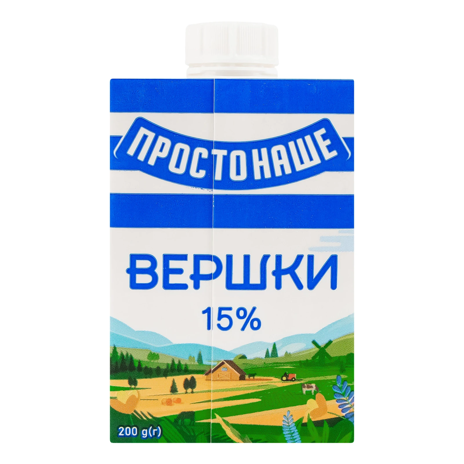 Вершки Простонаше стерилізовані 15% 200г Фото №:2
