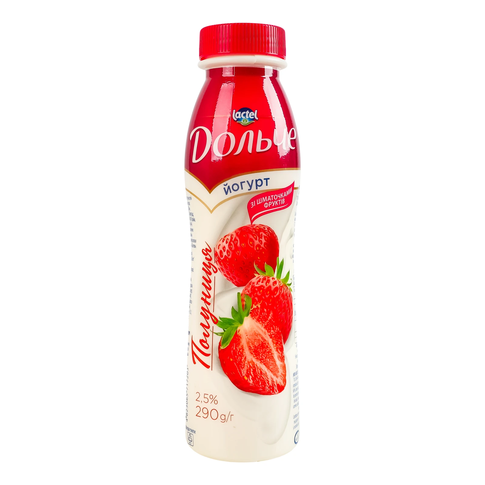 Йогурт Дольче зі шматочками фруктів Полуниця 2.5% 290г Фото №:2