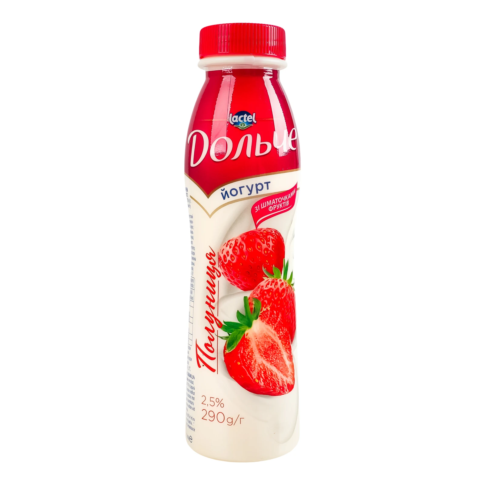 Йогурт Дольче зі шматочками фруктів Полуниця 2.5% 290г Фото №:1