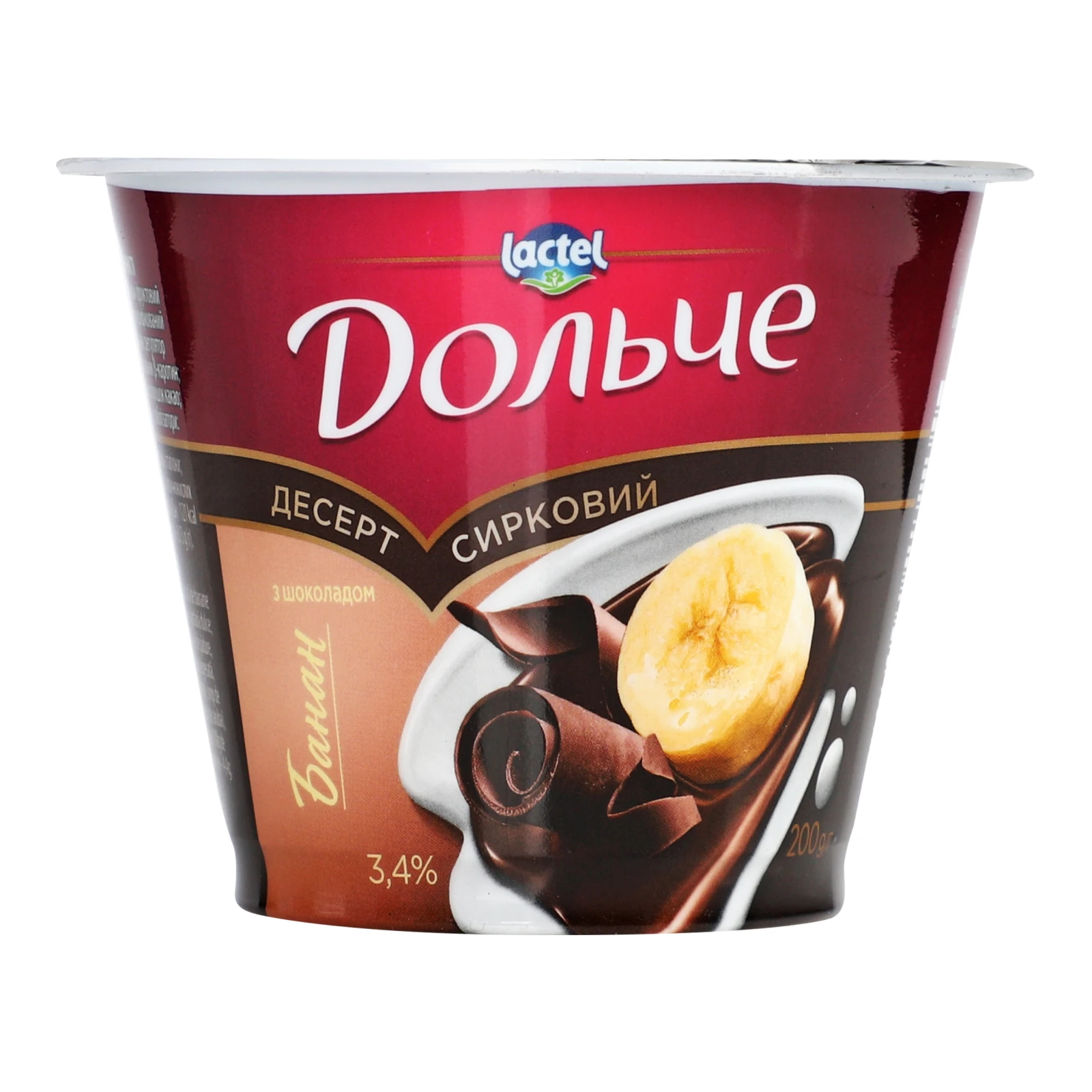 Десерт сирковий Дольче Банан-шоколад 3.4% 200г Фото №:1