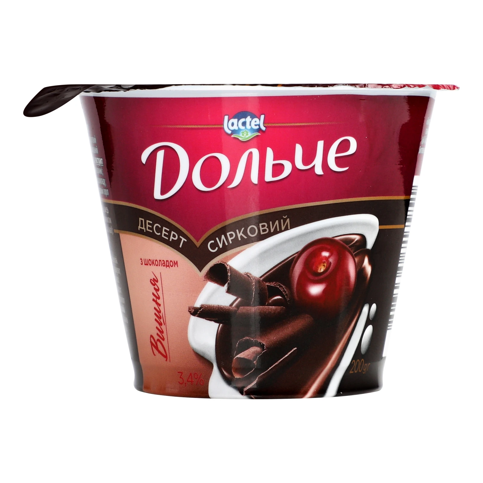 Десерт сирковий Дольче Вишня-шоколад 3.4% 200г Фото №:1
