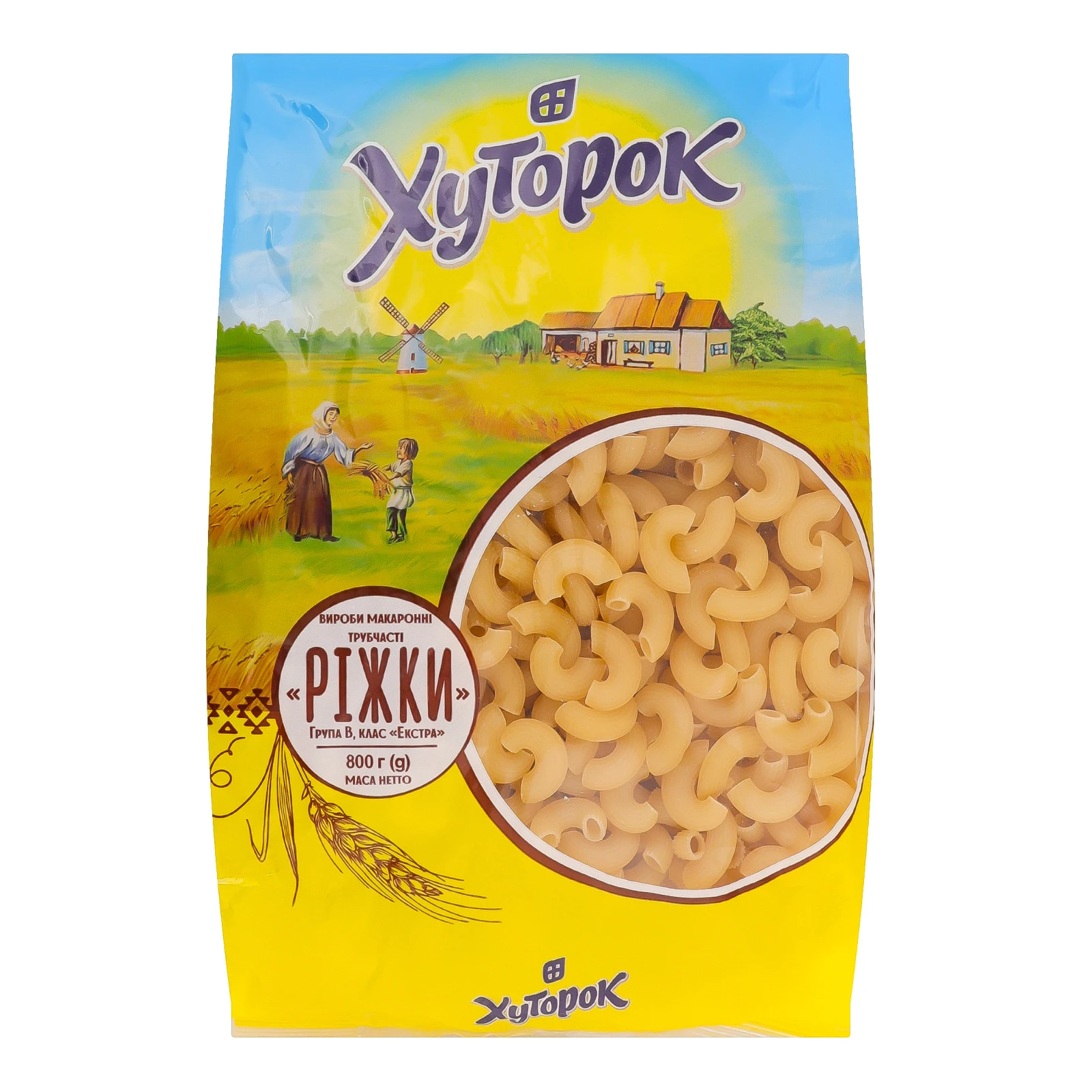 Вироби макаронні Хуторок Ріжки 800г Фото №:1