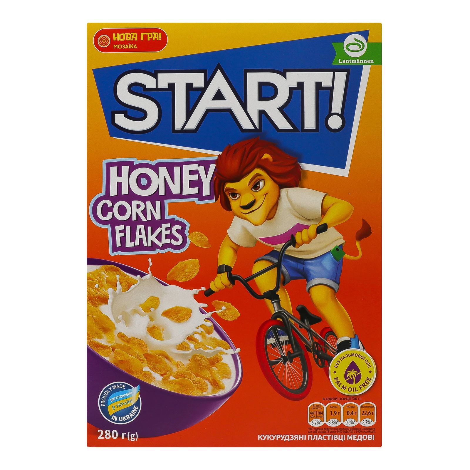 Сніданок сухий Start! пластівці кукурудзяні медові 280г Фото №:1