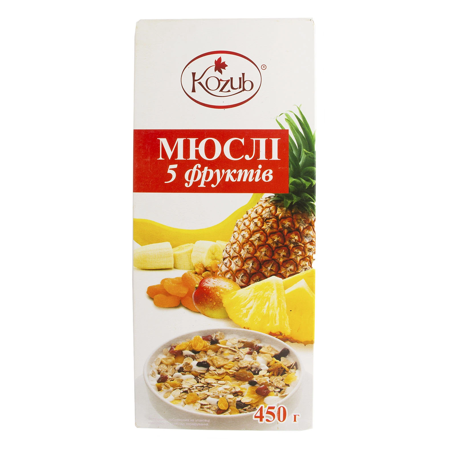 Сухий сніданок Козуб 450г мюслі 5 фруктів Фото №:1