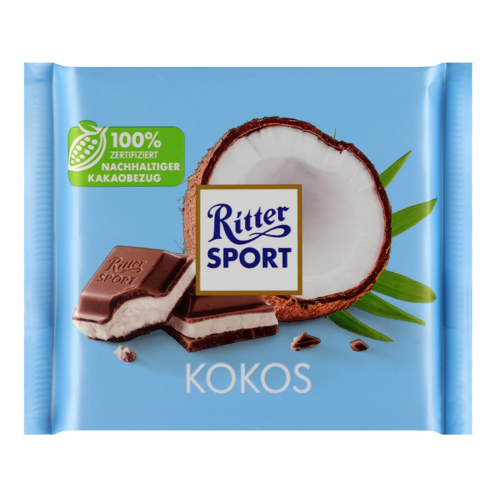 Шоколад Ritter Sport молочний з начинкою з кокосового крему 100г