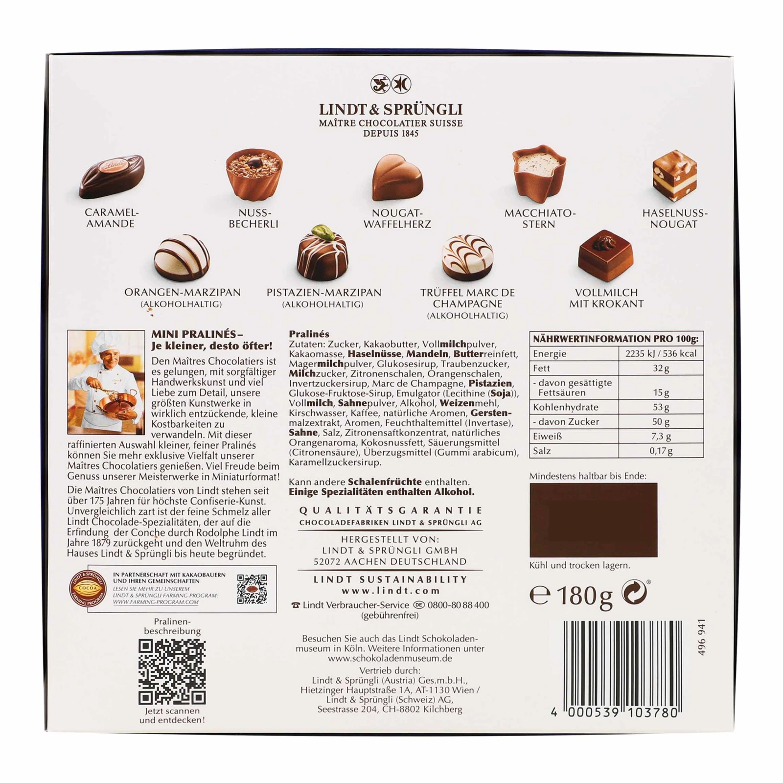 Цукерки Lindt шоколадні Mini Pralines 180г Фото №:2