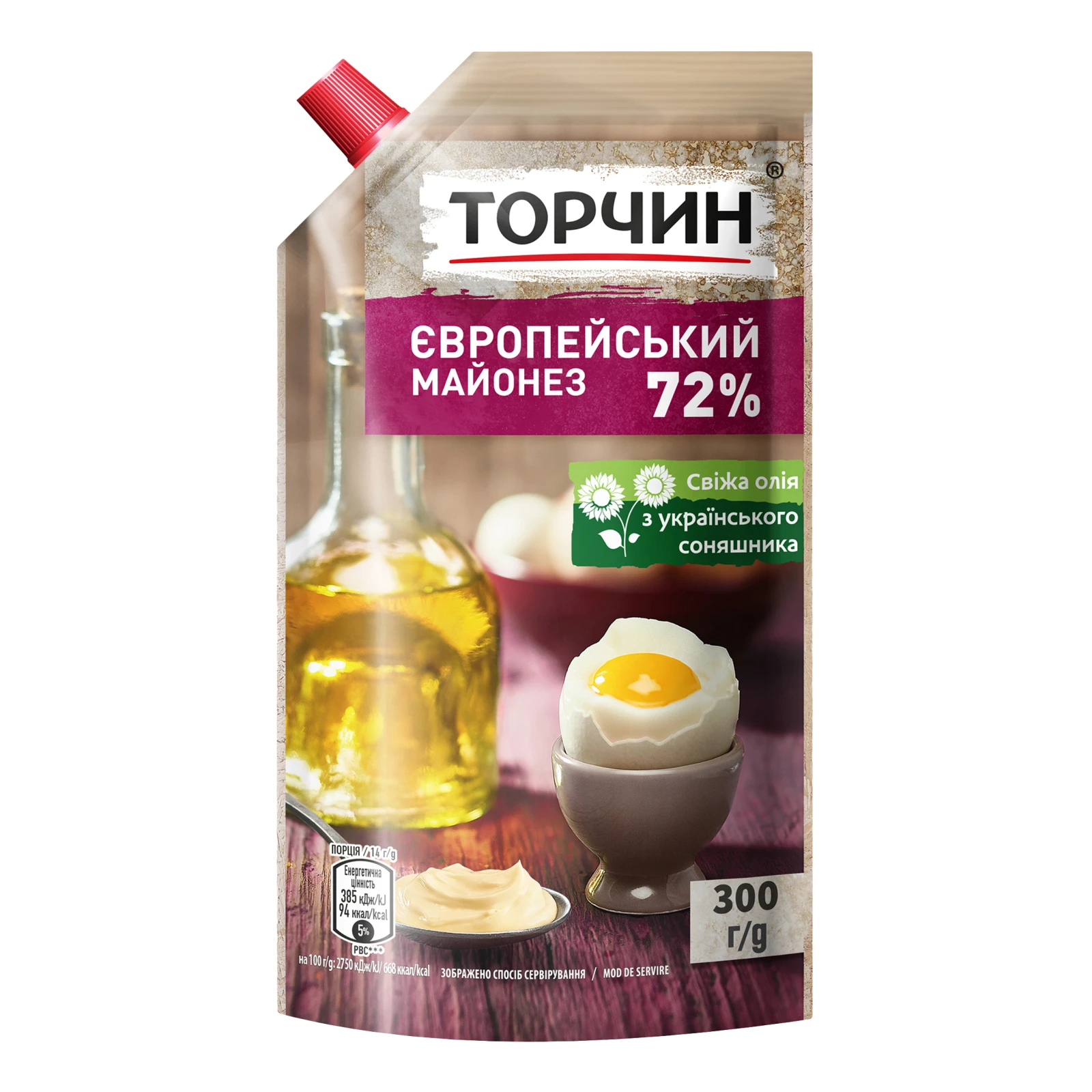 Майонез Торчин Європейський 72% 300г