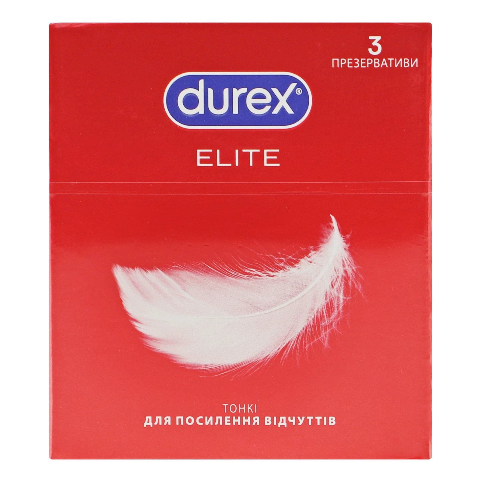 Презервативи Durex Elite латексні тонкі з силіконовою змазкою 3шт Фото №:1