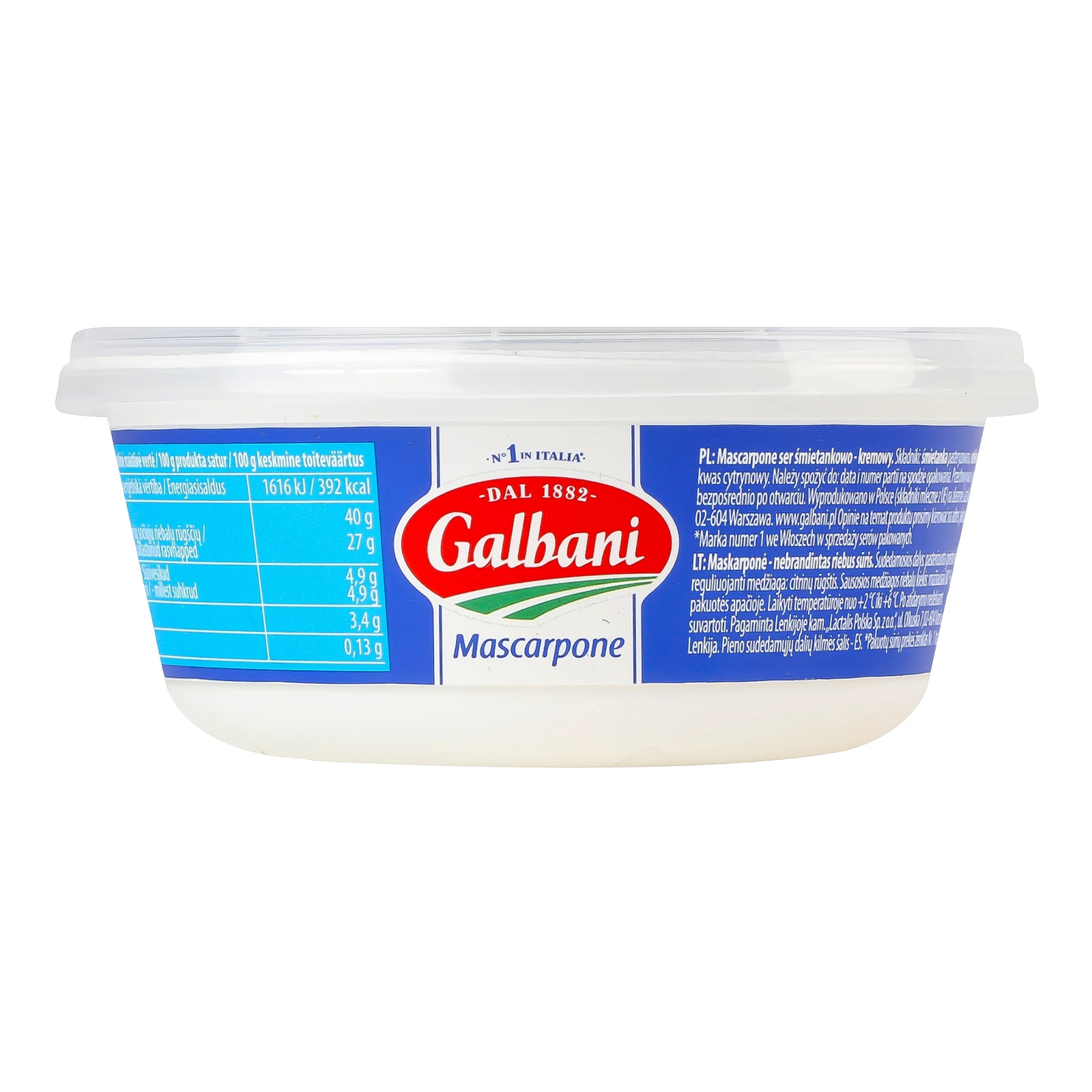 Сир Galbani Mascarpone свіжий 80% Фото навігації №:1