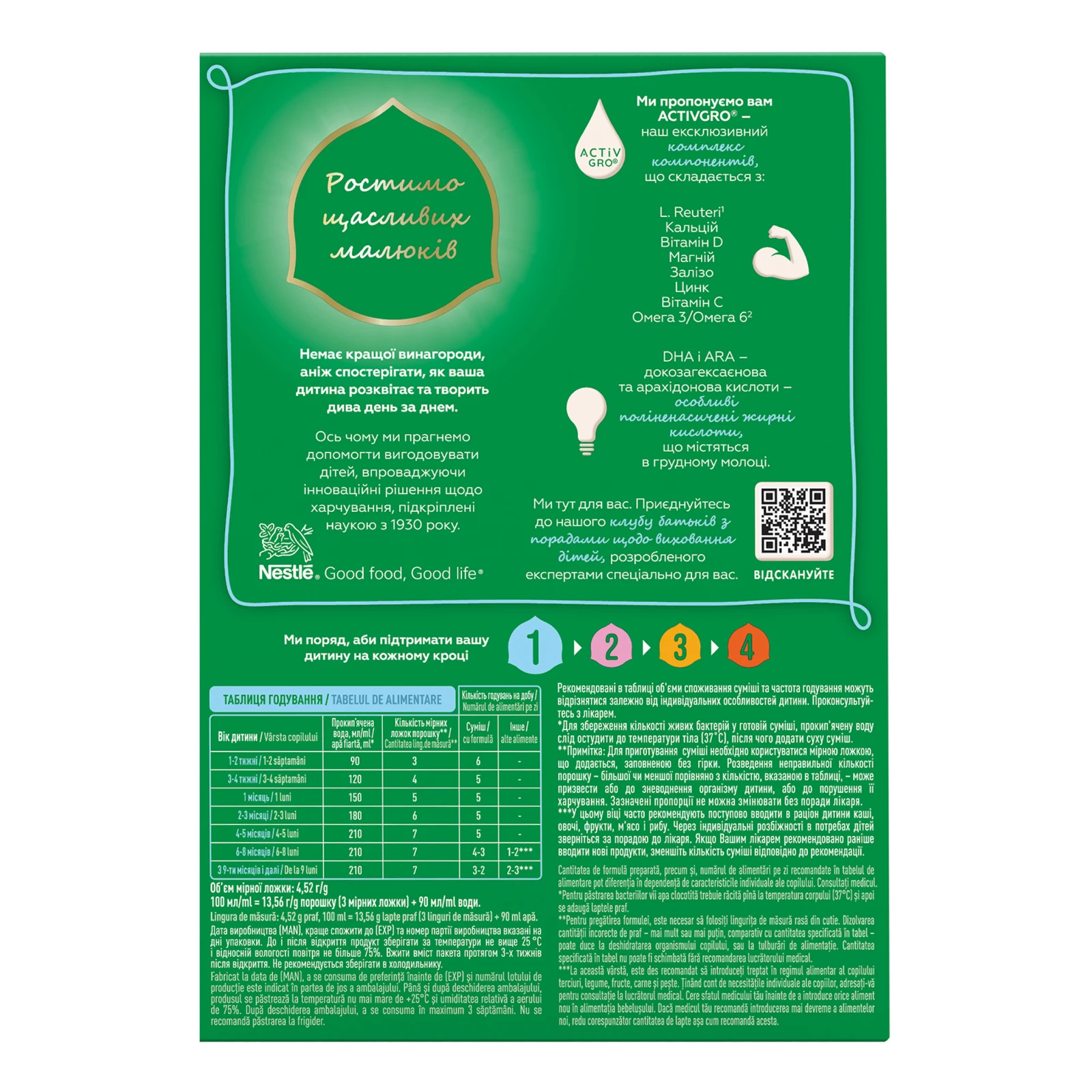 Суміш дятяча Nestogen 1 суха молочна з лактобактеріями L. Reuteri для дітей від 0 до 6-ти місяців 2х500г Фото №:2