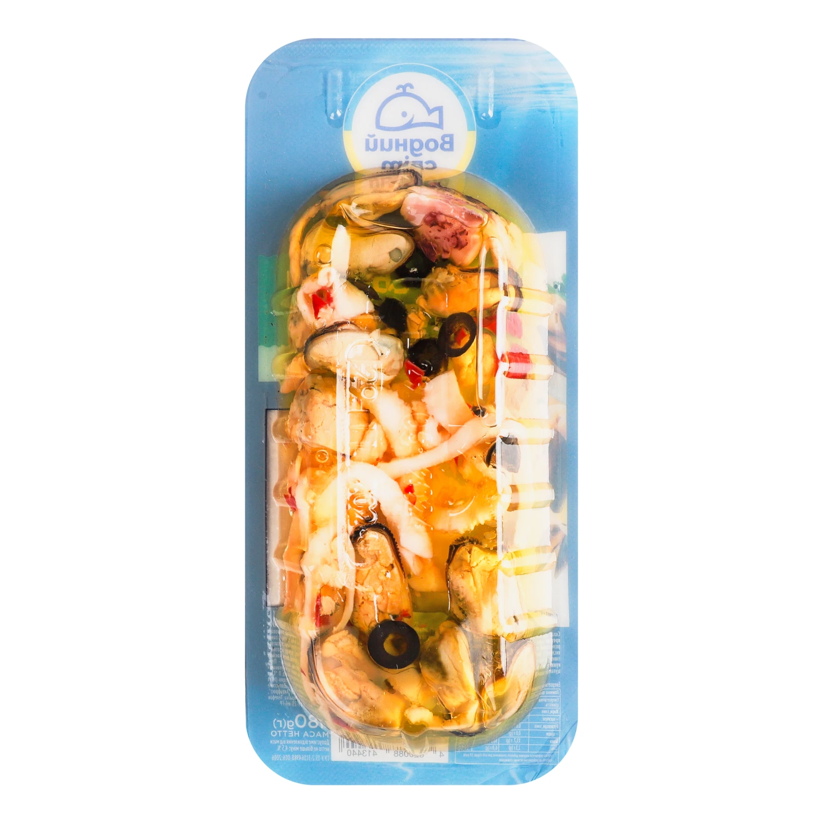 Коктейль морський Водний світ По-середземноморськи солоний в олії 180г Фото №:2