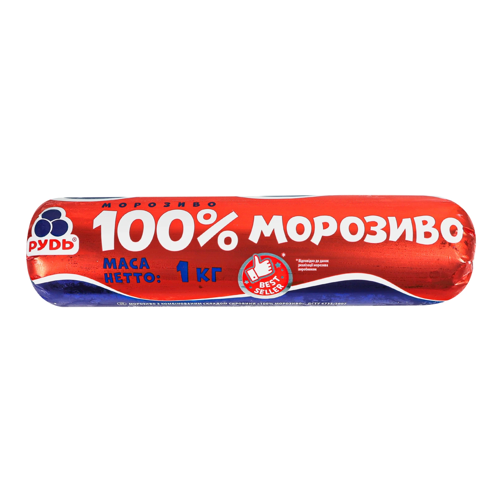 Морозиво Рудь 1кг 100% пломбір п/е Фото №:1