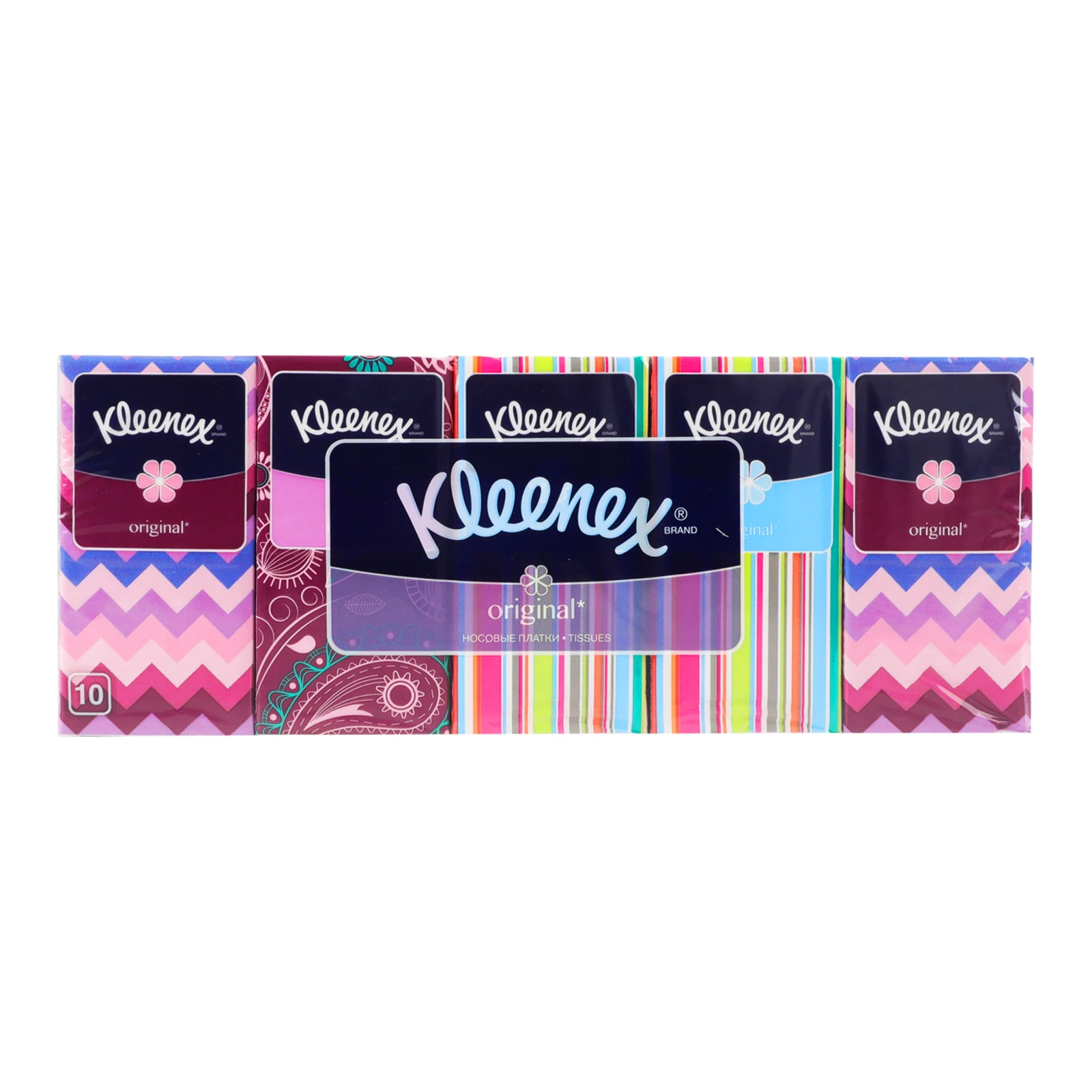 Хустинки паперові Kleenex носові Original 10*10шт Фото навігації №:1