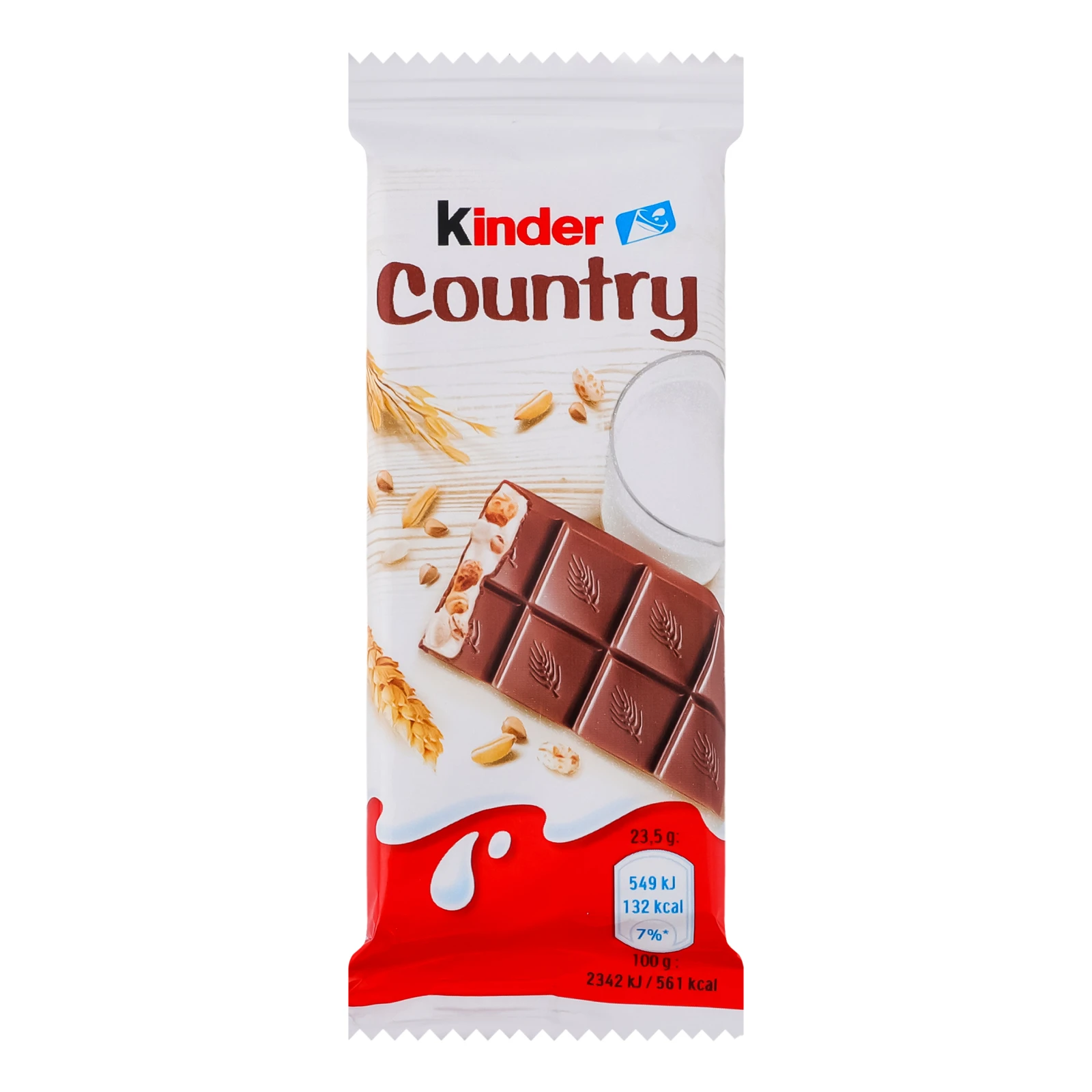 Шоколад Kinder Country молочний з молочною начинкою та злаками 23.5г Фото №:1