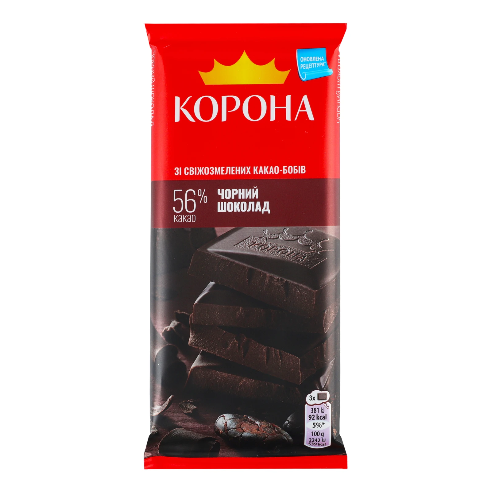 Шоколад Корона чорний 56% 85г Фото №:1