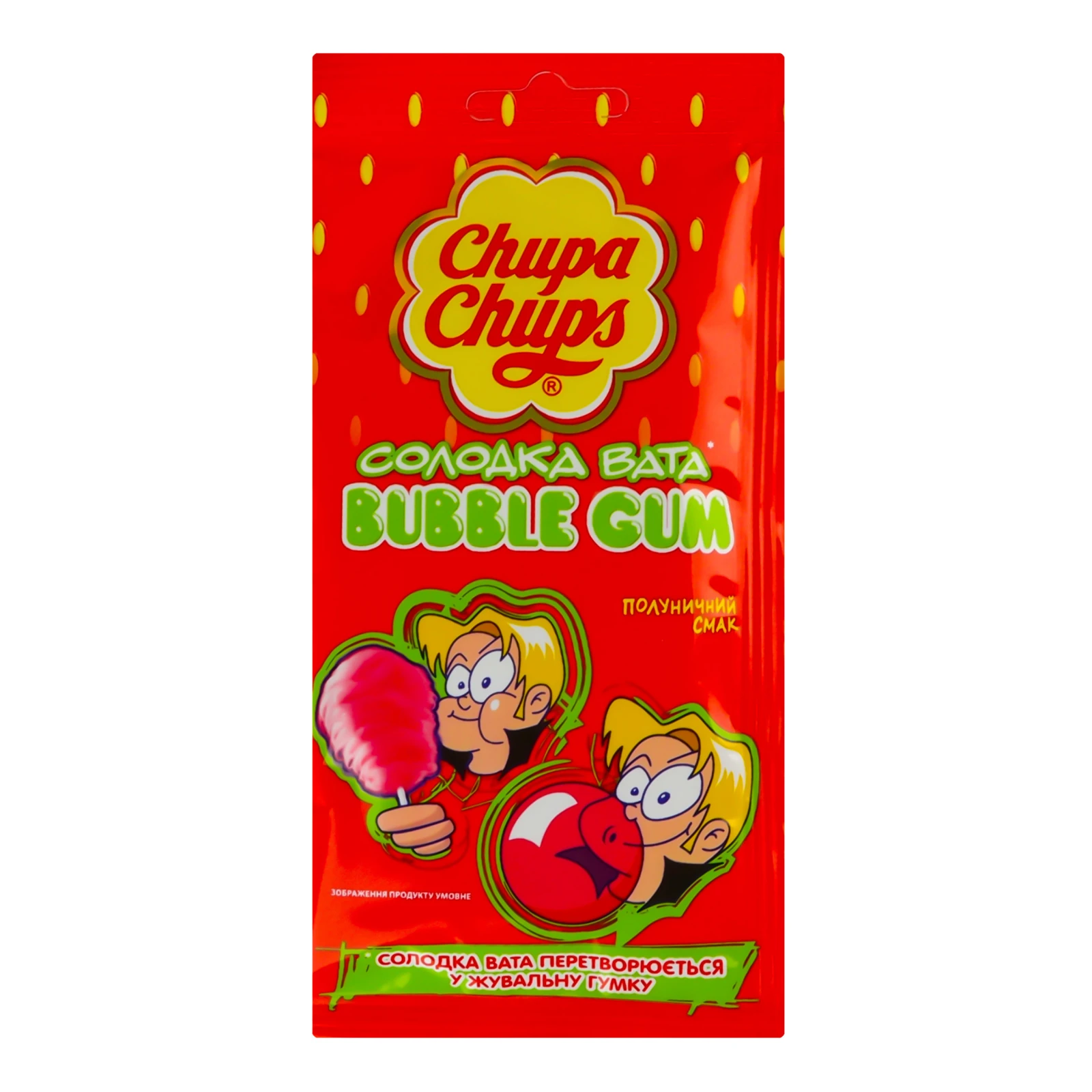 Гумка жувальна Chupa Chups Bubble gum Полуничний смак 11г Фото №:1