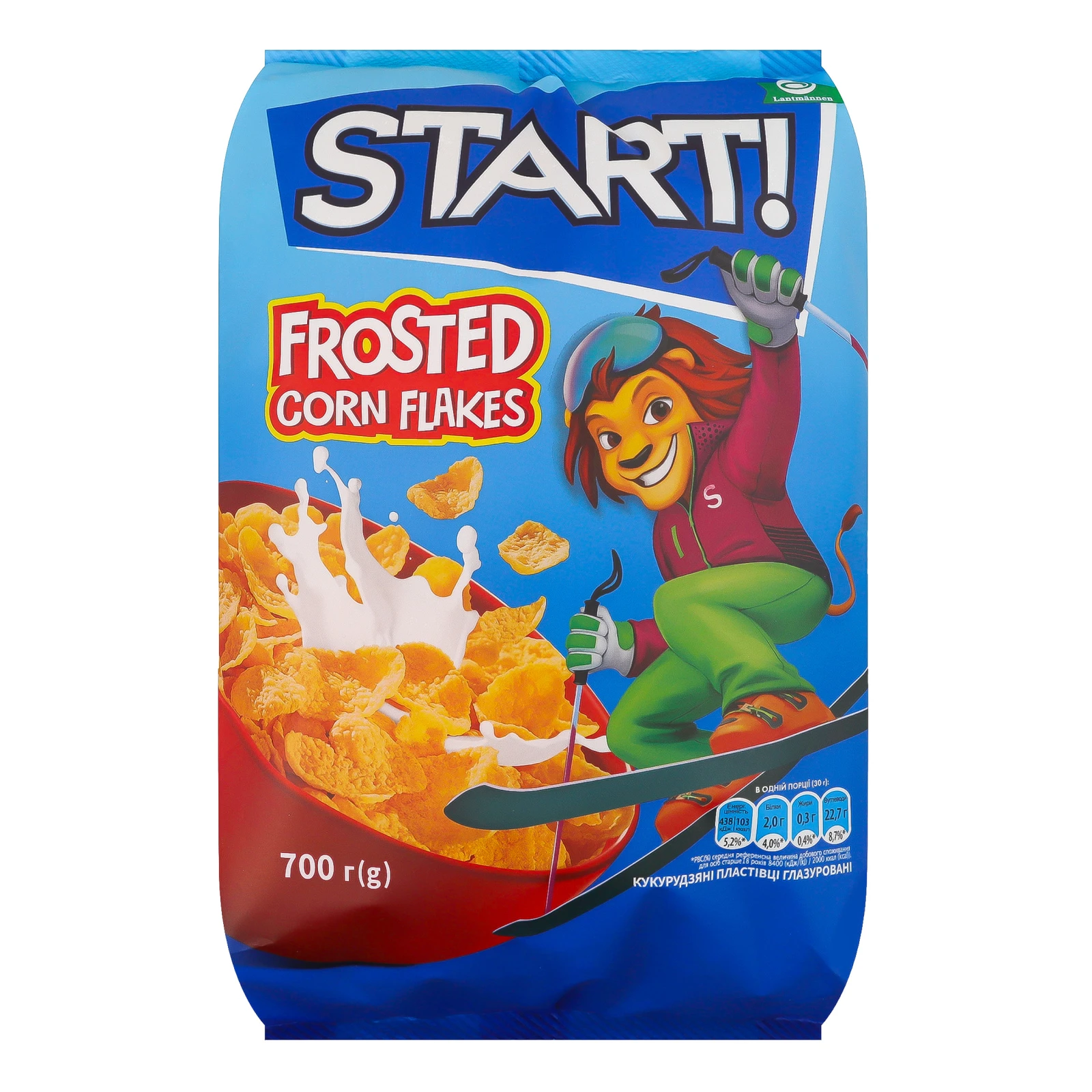 Сніданок сухий Start! пластівці кукурудзяні глазуровані 700г Фото №:1